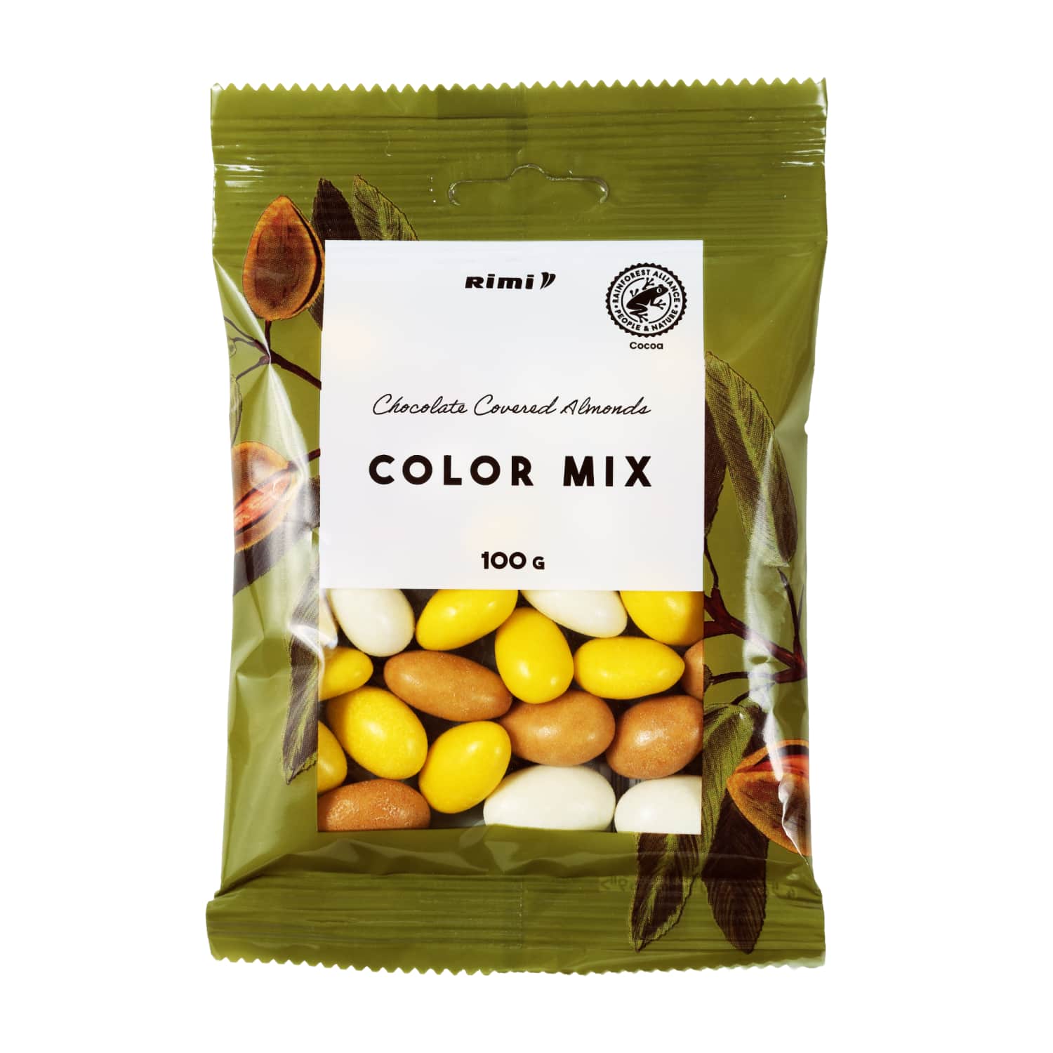 Mandlid valges šokolaadis Color mix Rimi 100g
