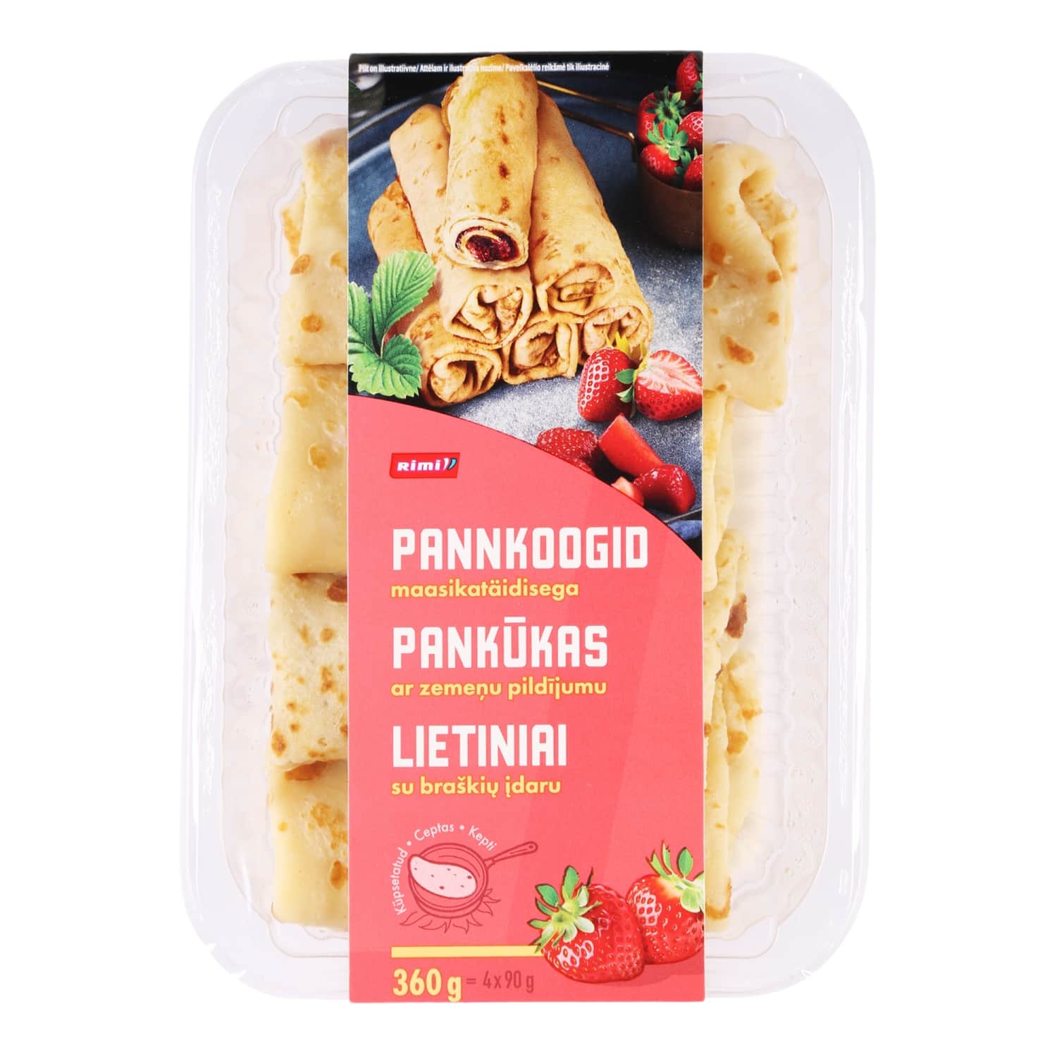 Pannkoogid maasikatäidisega 360g Rimi