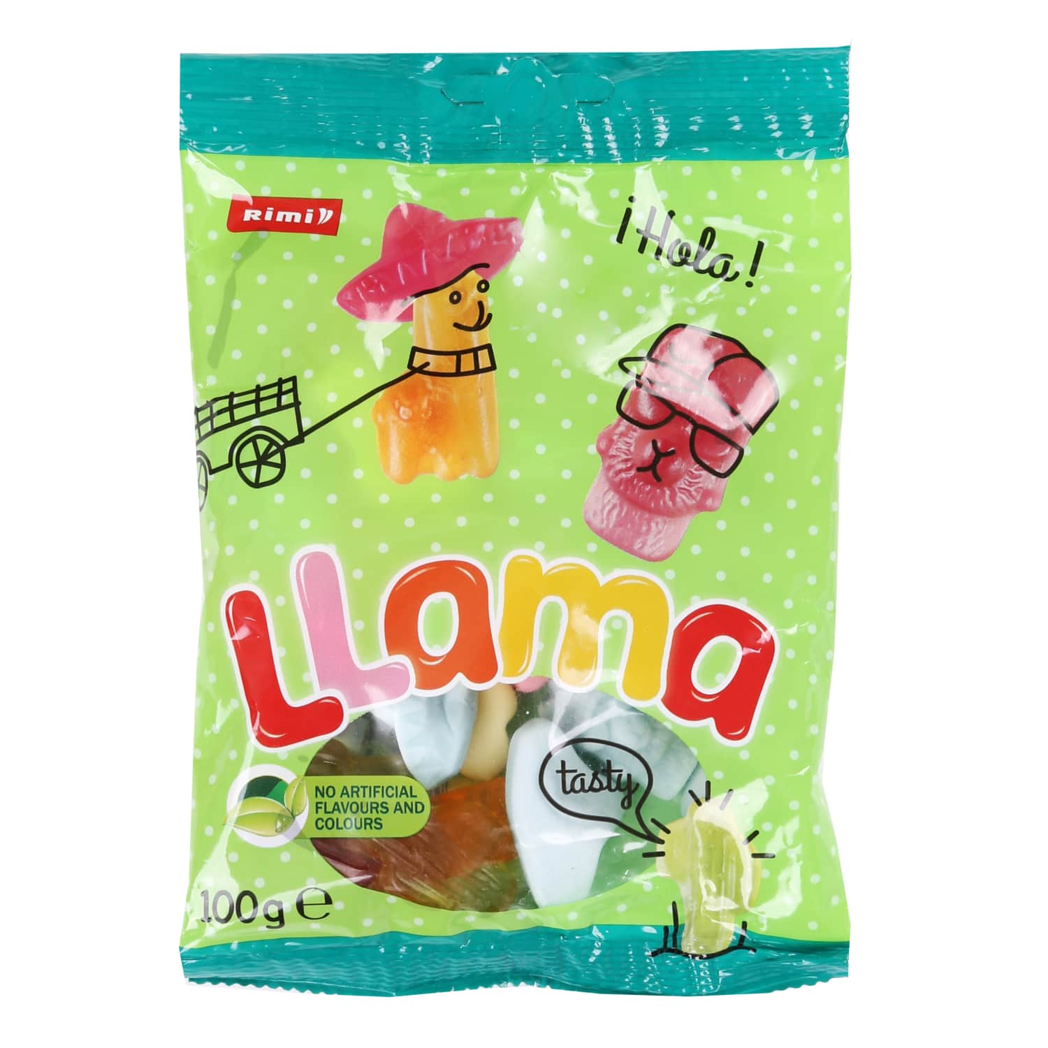Želejkonfektes ar augļu g.LLama mix Rimi 100g