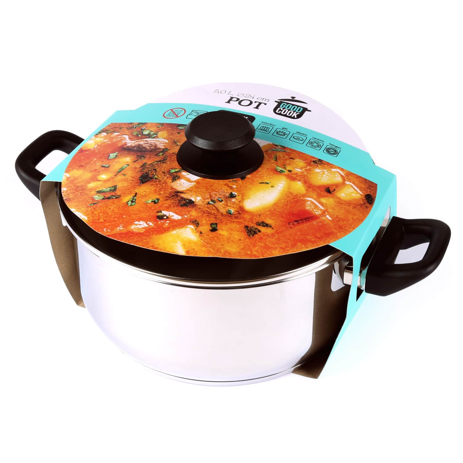 Puodas su dangčiu GOOD COOK, 5 l