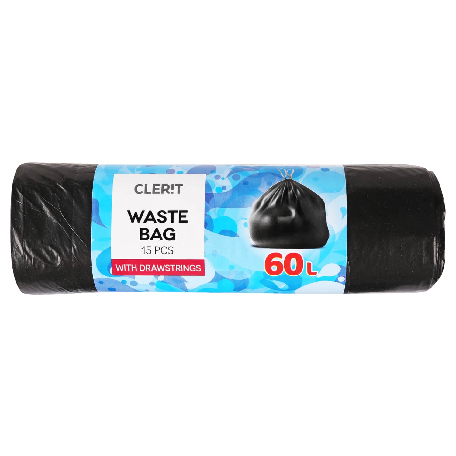 Šiukšlių maišai su virvele 60L,15 vnt.