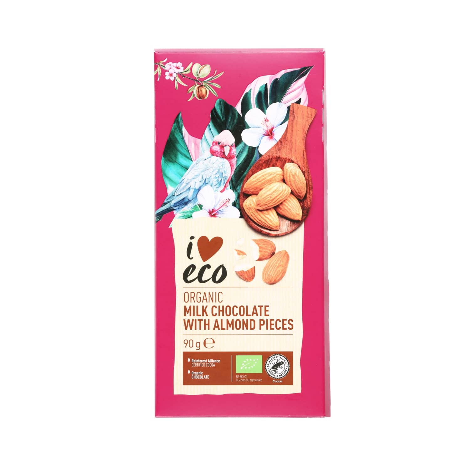 Pien. šokoladas su migdolais I LOVE ECO, 90 g