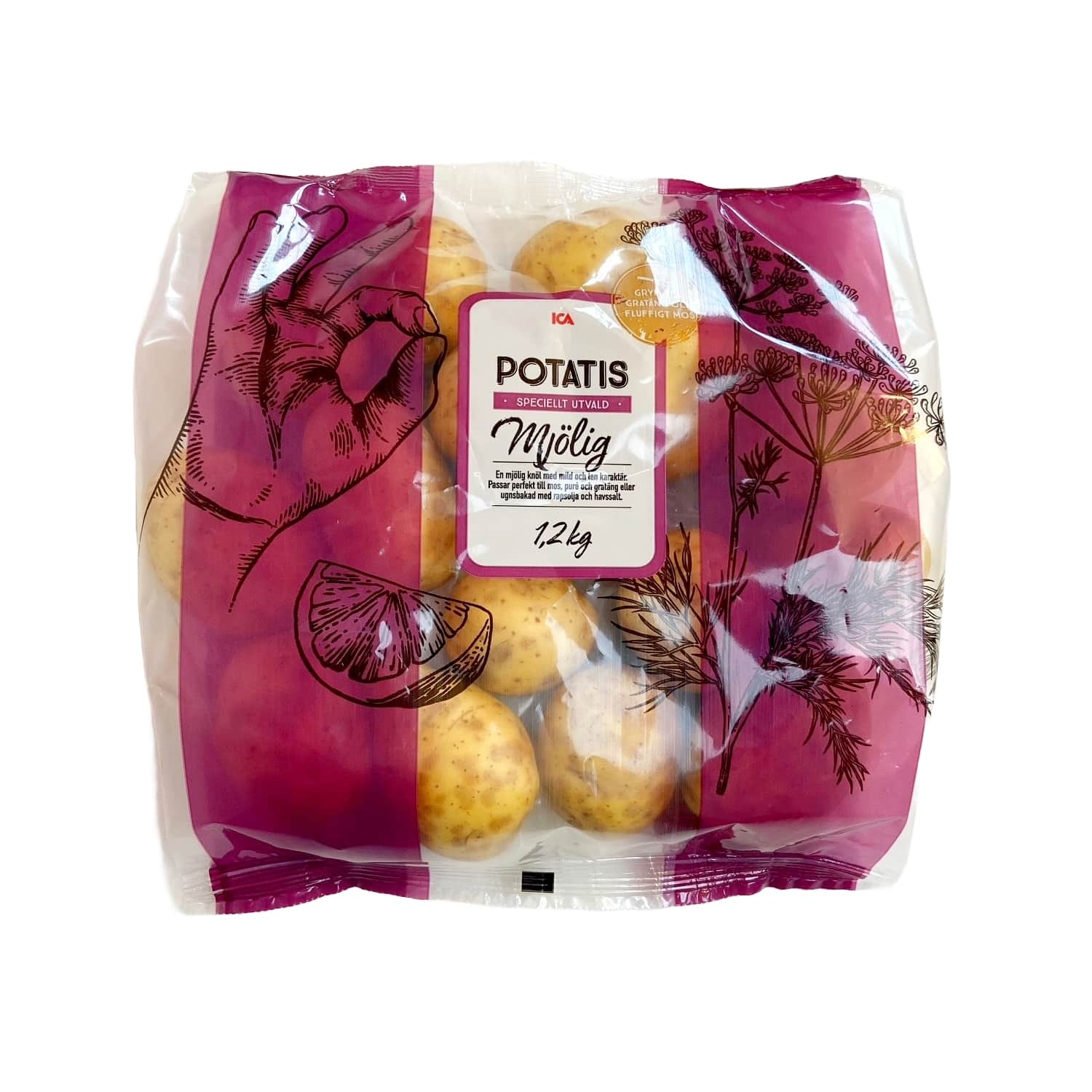 Bulvės ICA DELIKATESS MJÖLIG, 1 klasė, 1,2 kg