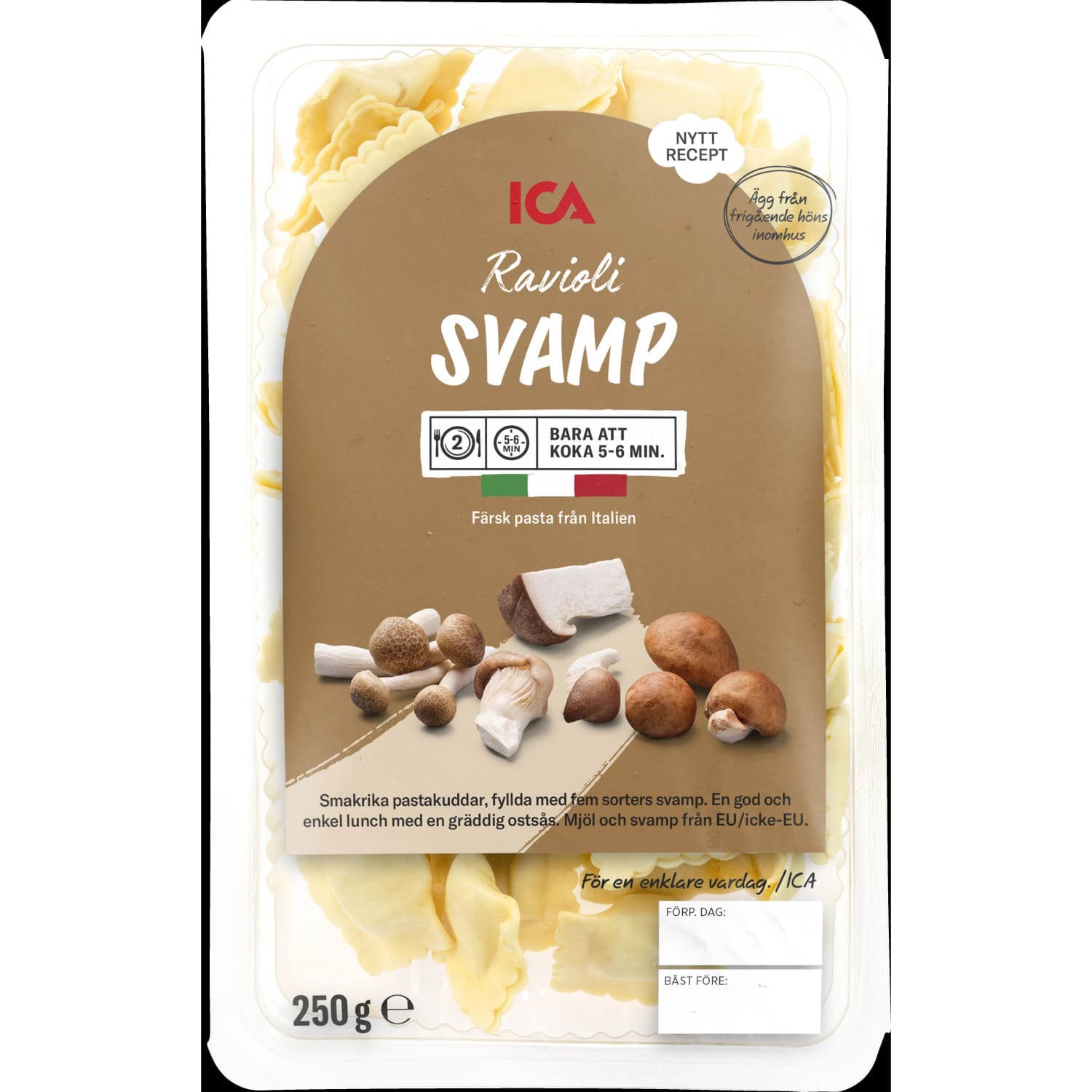 Svaiga pasta ICA Ravioli ar sēnēm 250g