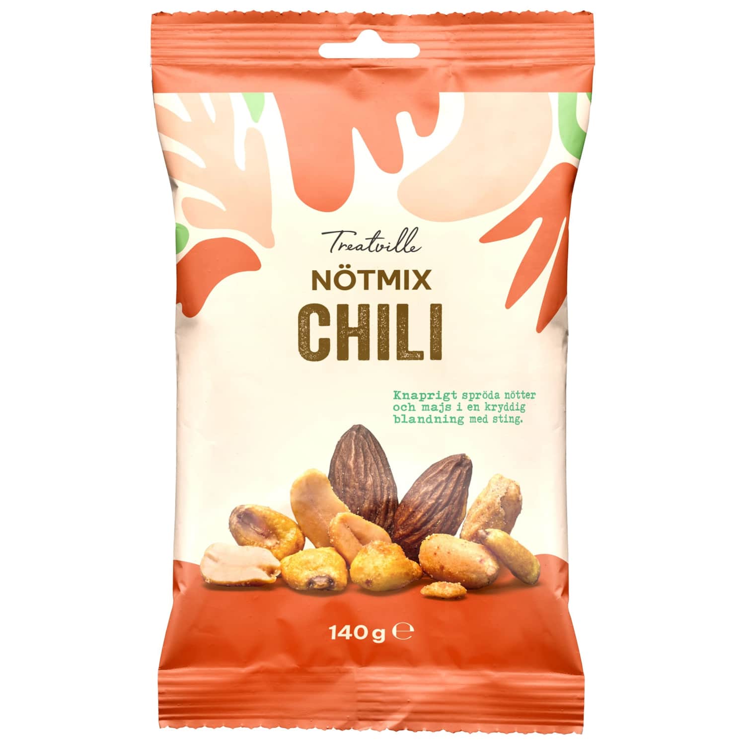 Pähkli ja suupiste segu tšillimaits. ICA 140g