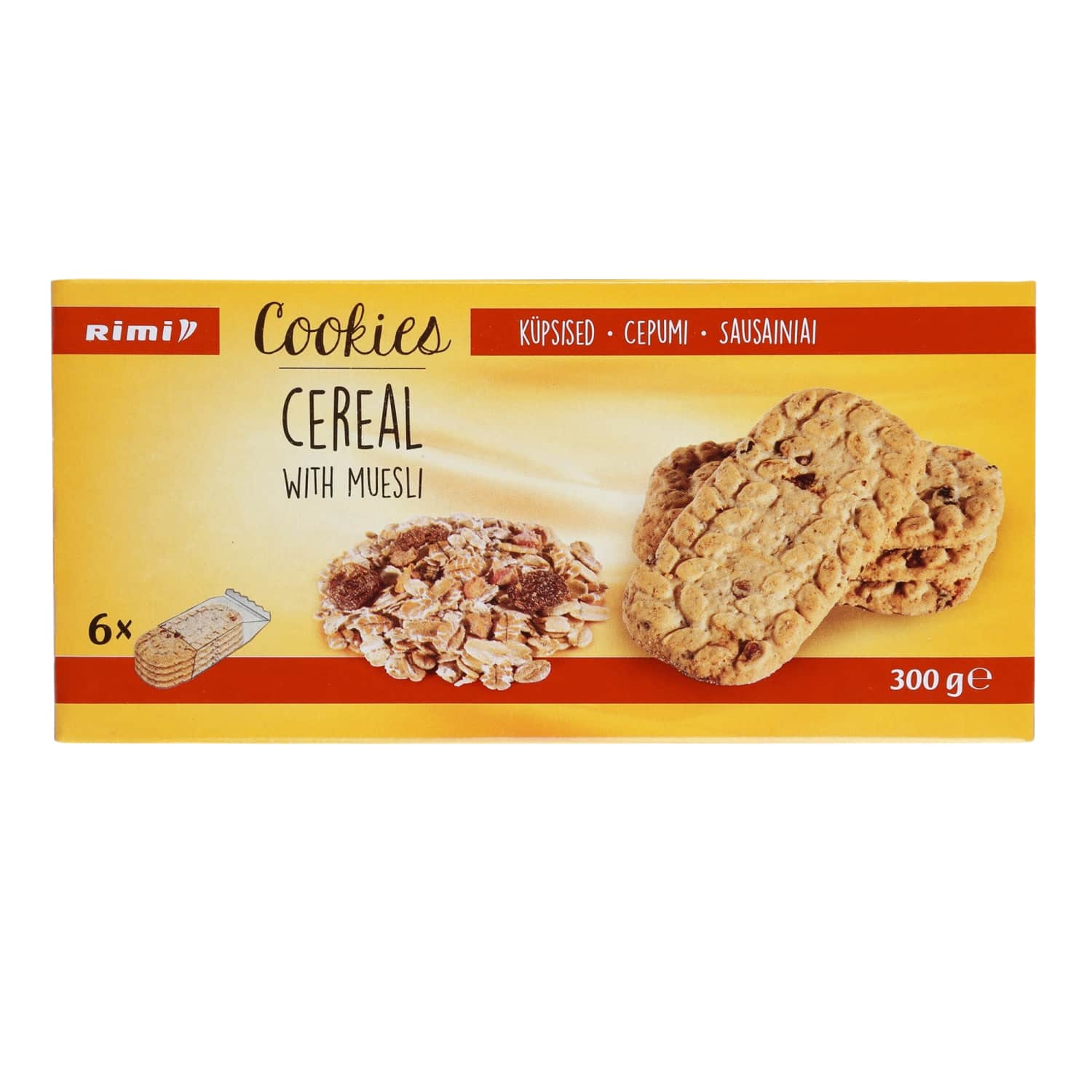 Grūdiniai sausainiai su dribsniais RIMI, 300g