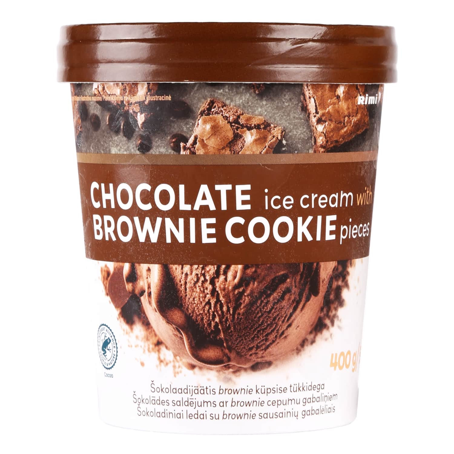 Šok.jäät. brownie küp. tük. Rimi 500ml/400g