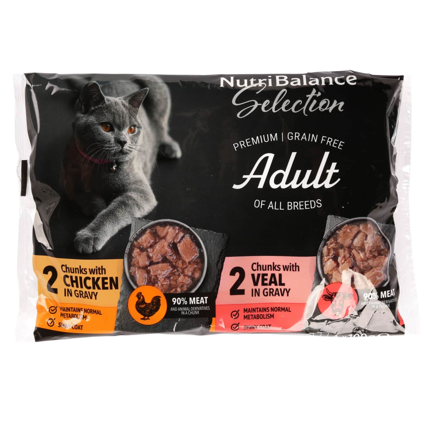 T.sööt Nutribalance Sele. kana-vasikas 4x100g