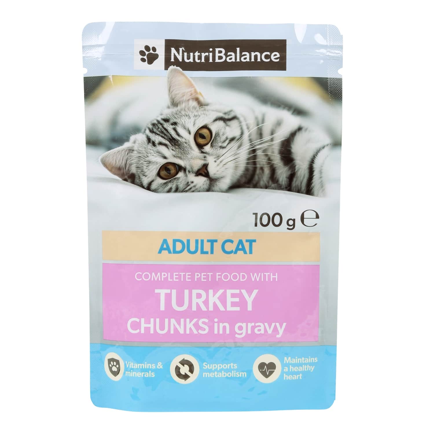 Kaķu barība Nutribalance ar tītara gaļu 100g