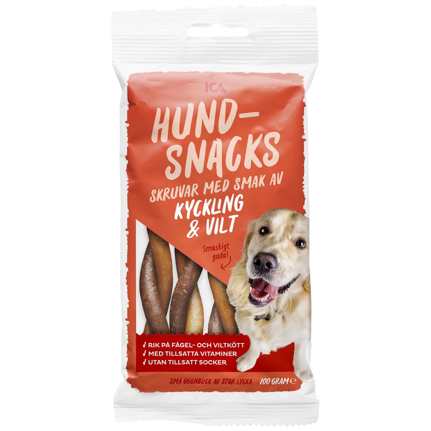 Uzkoda suņiem ICA ar mājputnu, med. gaļu 100g