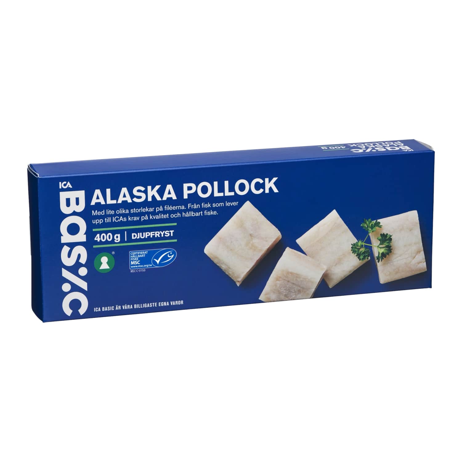 Šaldyta aliaskinė menkė ICA BASIC, MSC, 400 g