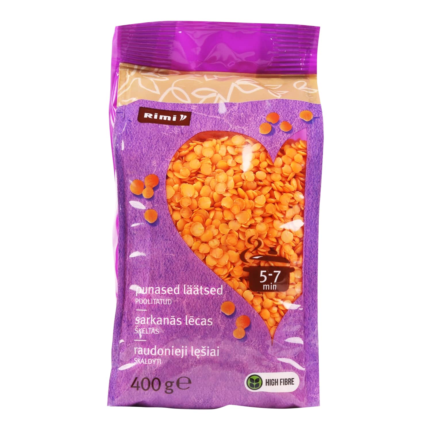 Sarkanās lēcas, šķeltās Rimi 400g