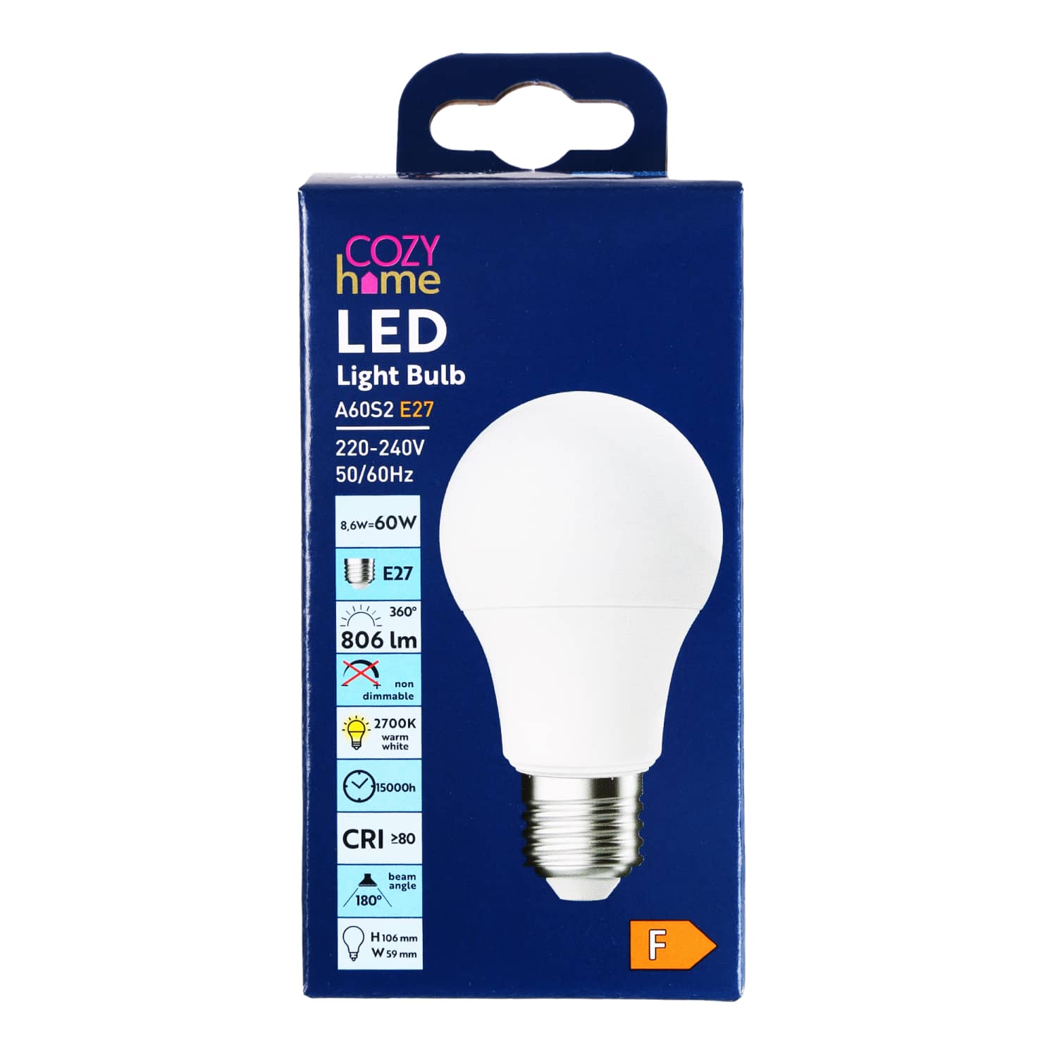 LED lemputė COZY HOME, 8,6 W, E27, 806lm
