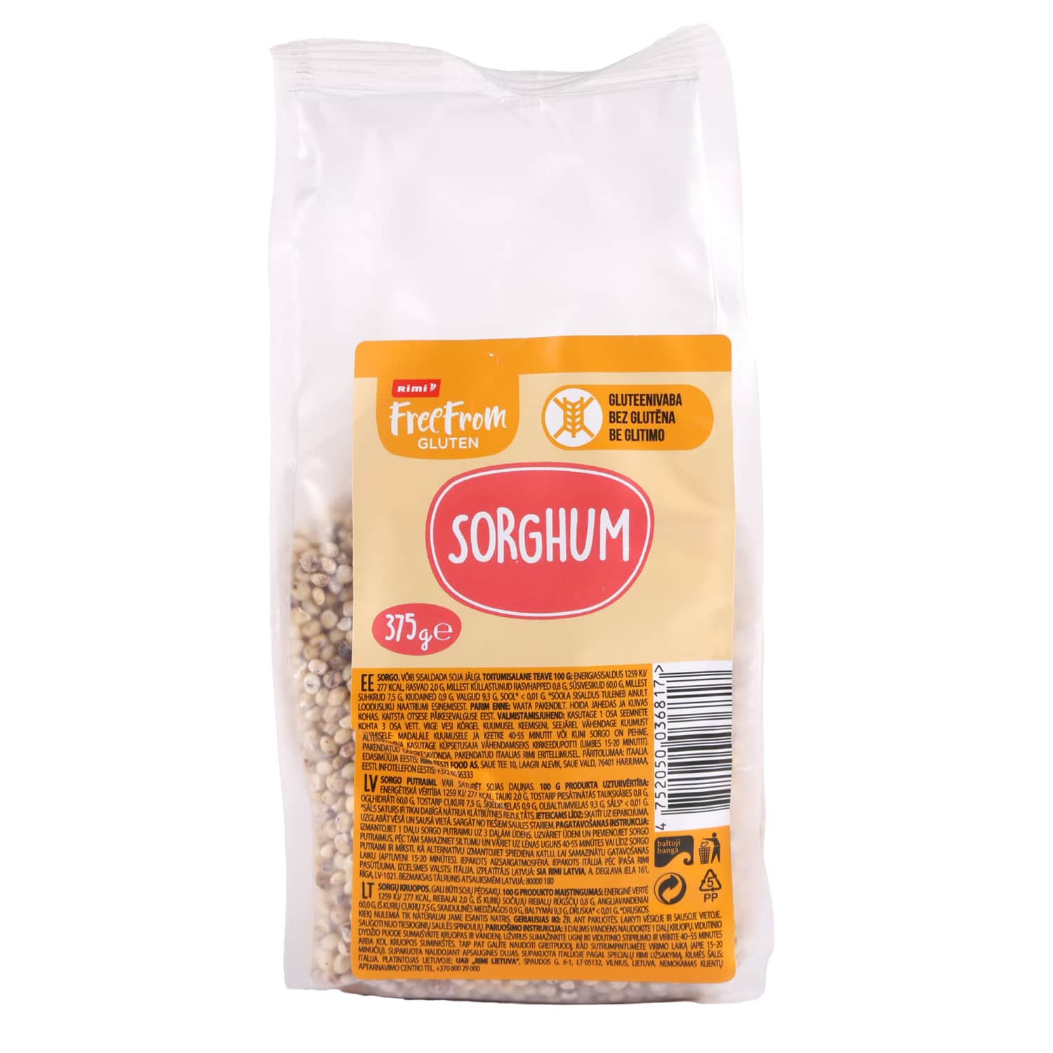 Sorgų kruopos RIMI FREE FROM, 375 g