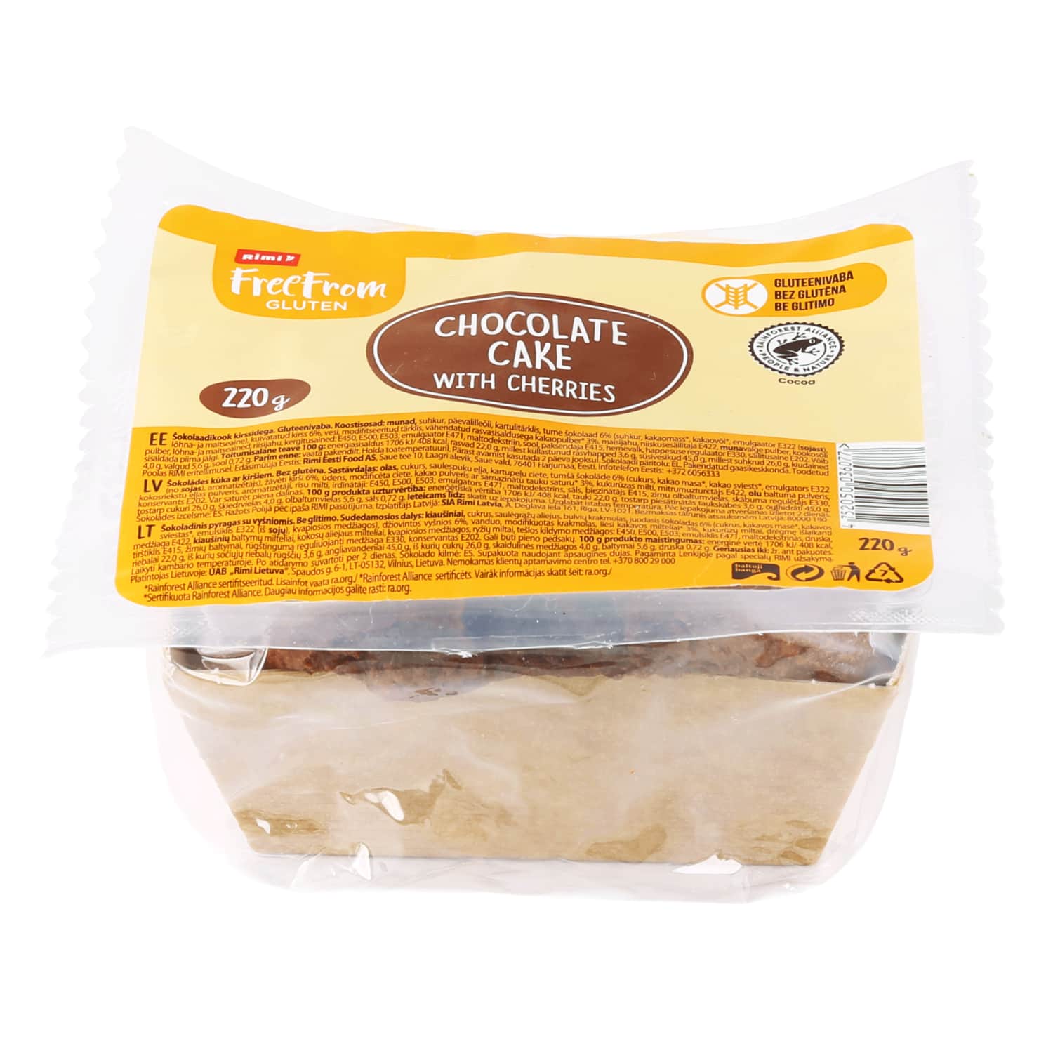 Šokol. pyr. su vyšn. RIMI FREE FROM, 220 g