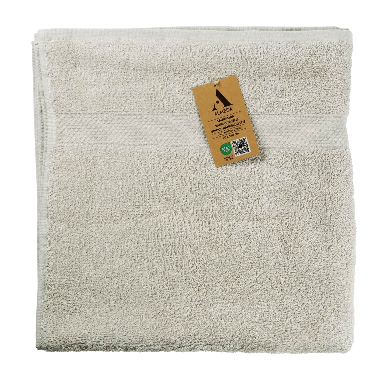 Vannas dvielis Almeda pelēks 70x140cm