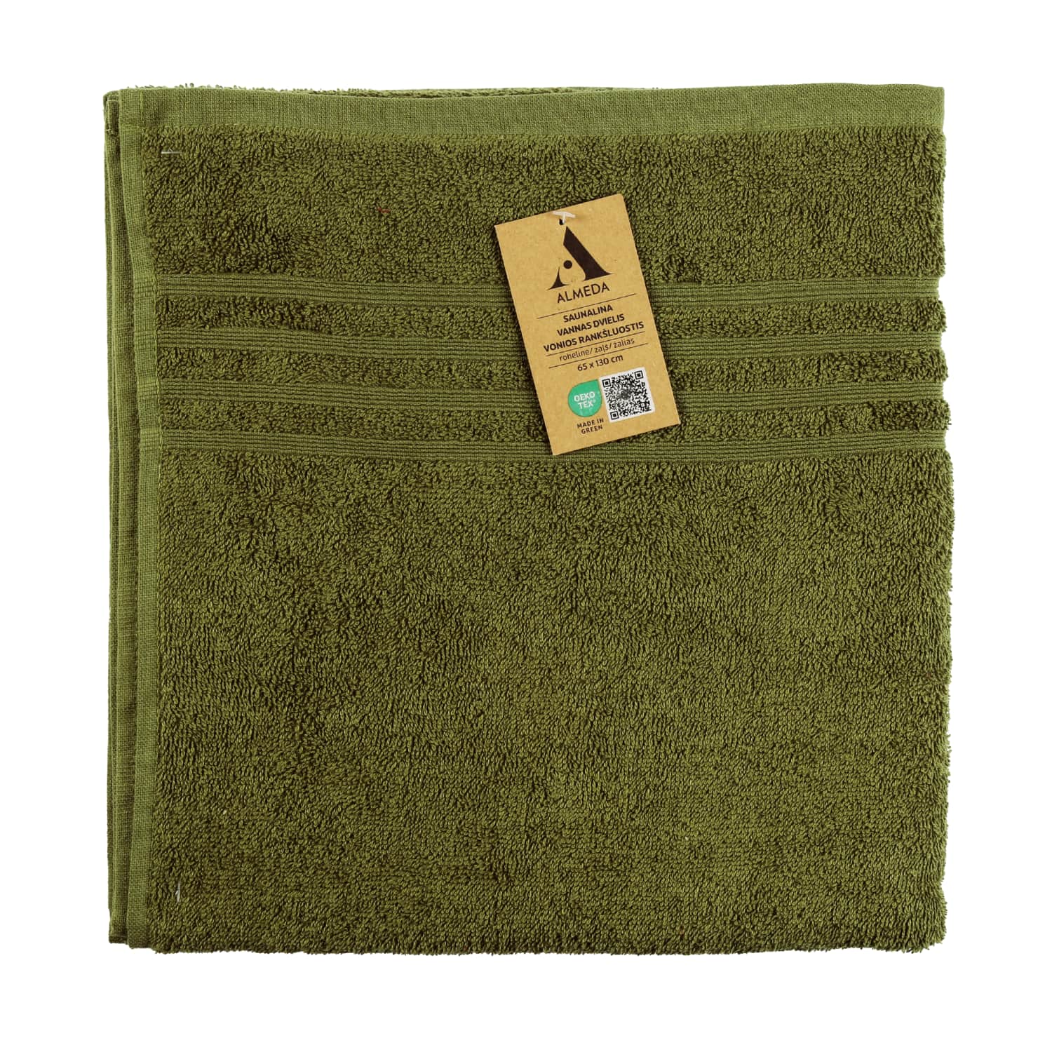 Rankšluostis ALMEDA, žalias, 65x30 cm