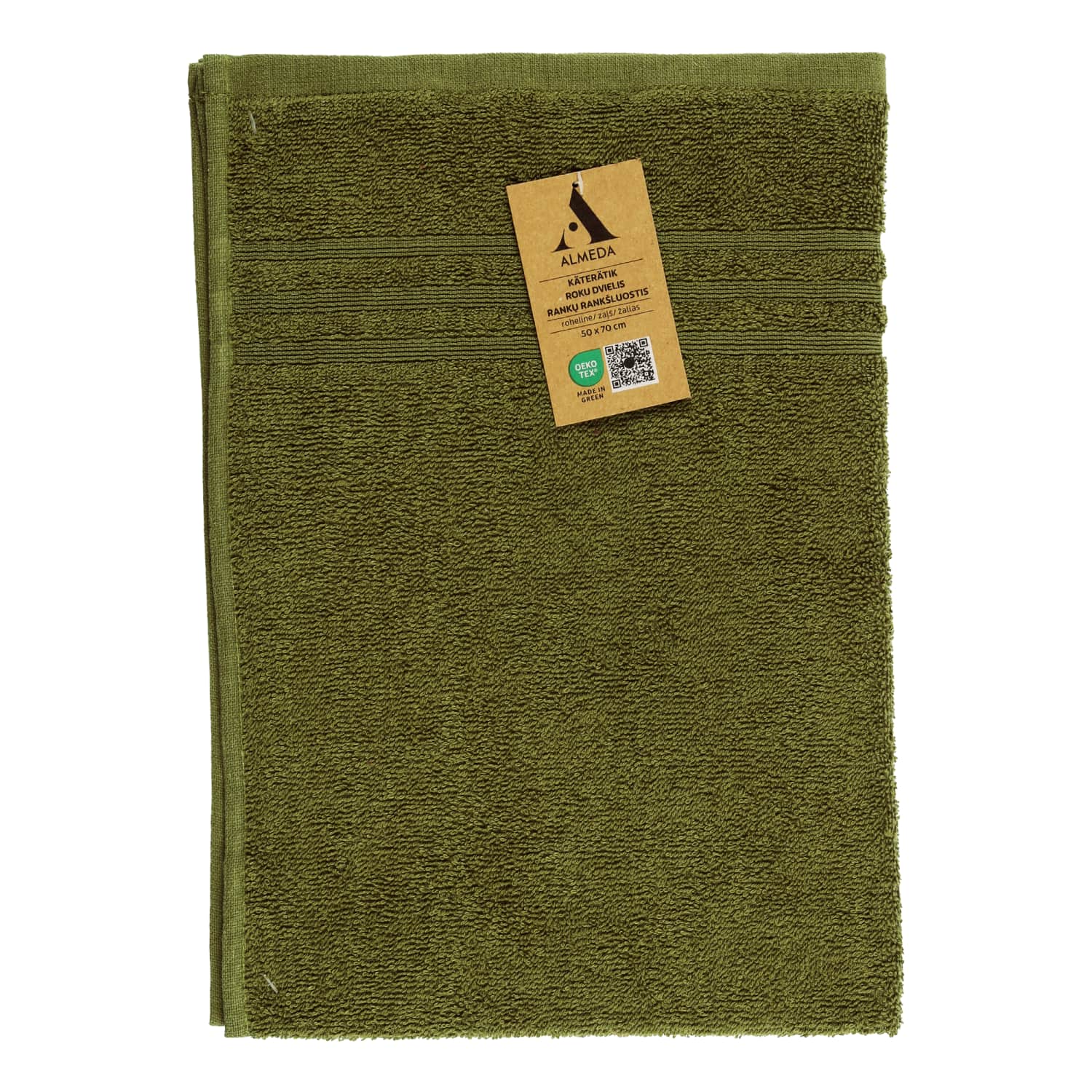Rankšluostis ALMEDA, žalias, 50x70 cm