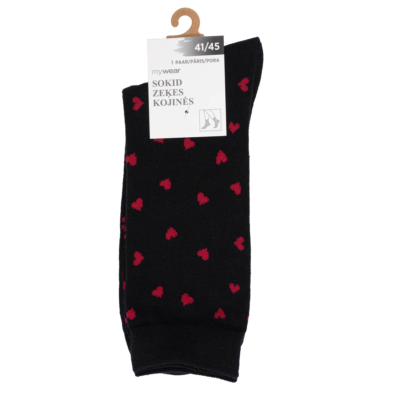 Zeķes Mywear melnas ar sirsniņām SS26