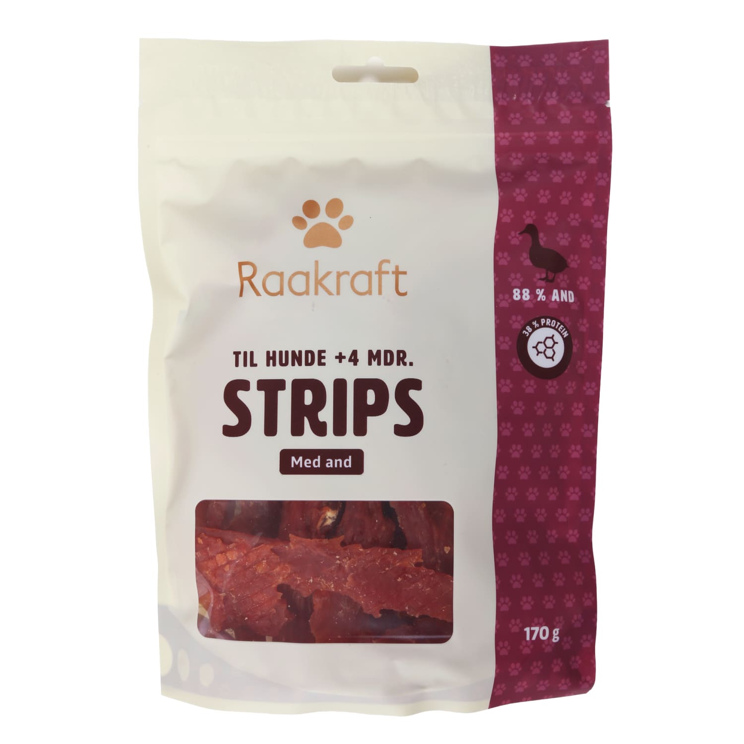 Uzkoda suņiem Raakraft ar pīles gaļu 170g