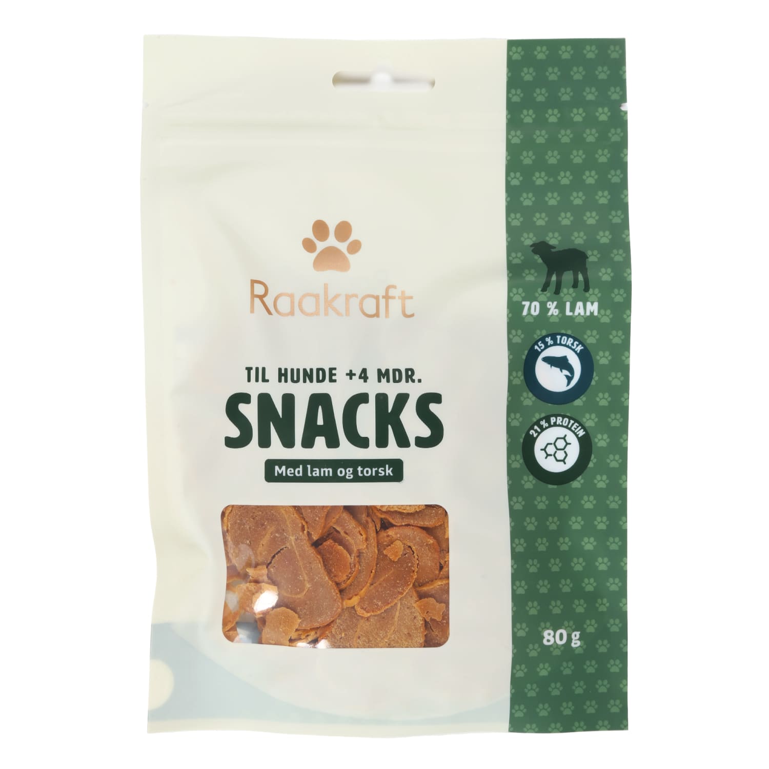 Uzk.suņiem Raakraft ar jēra gaļu, mencu 80g