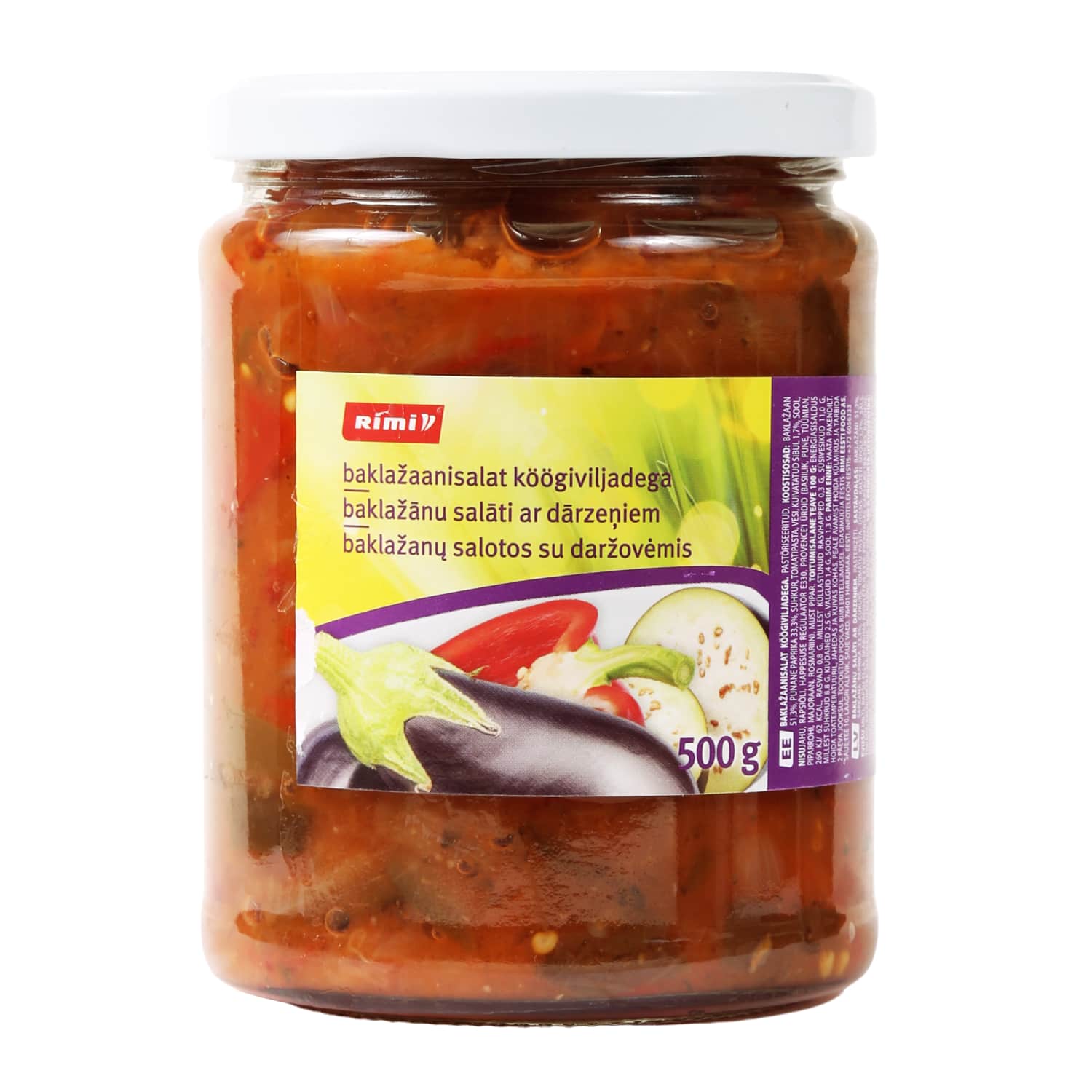 Baklažanų salotos su daržovėmis RIMI, 500 g