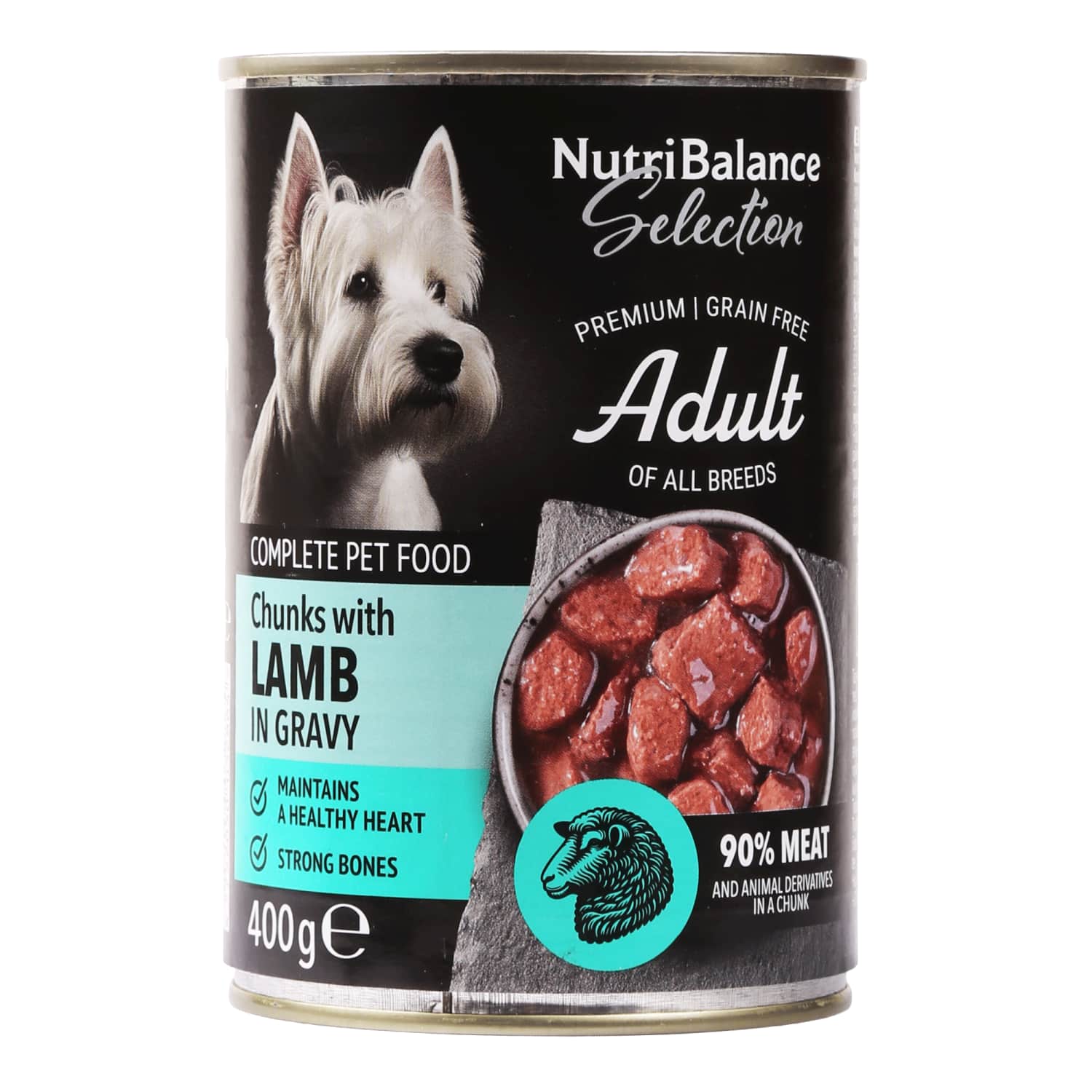 Šunų ėdalas NUTRIBALANCE SEL., ėriena, 400 g