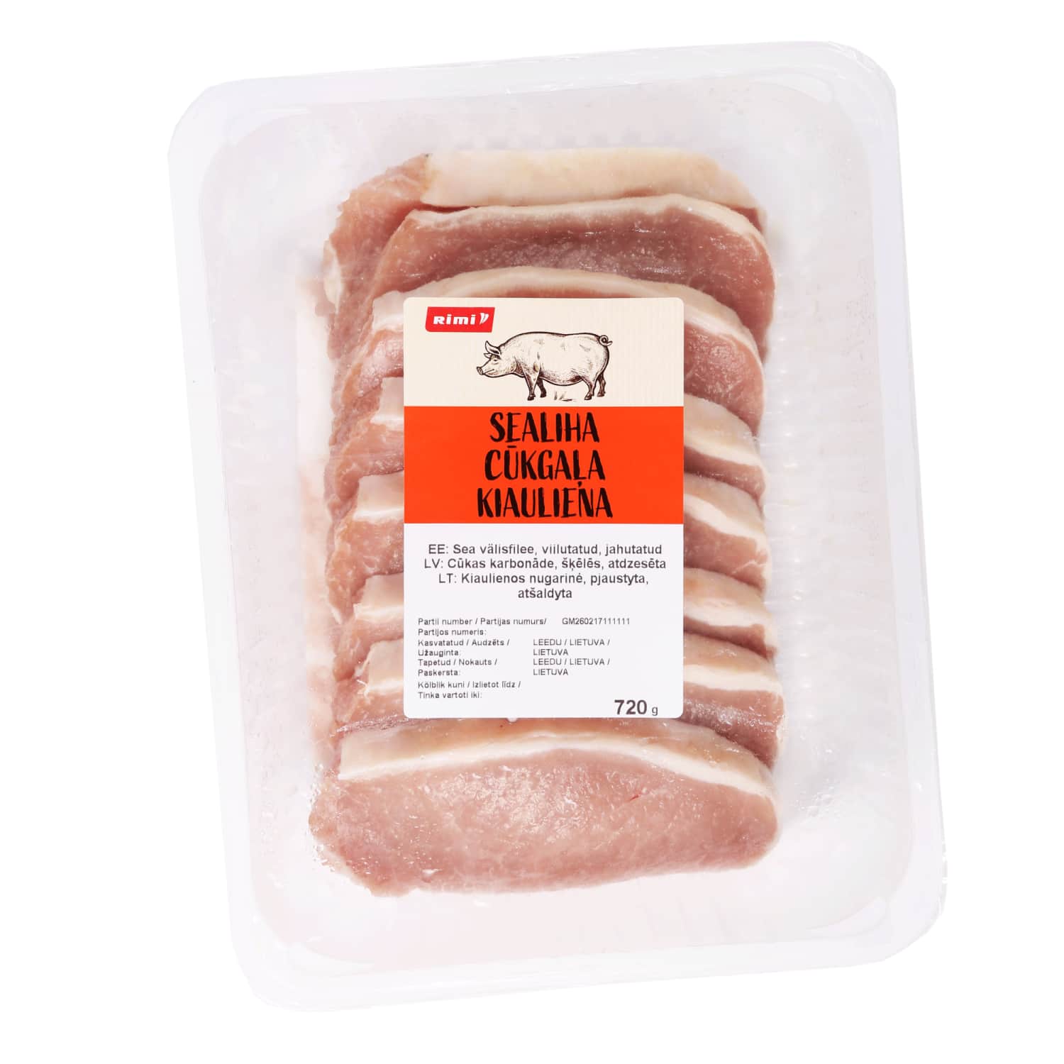 Cūkas karbonāde Rimi šķēlēs, atdzesēta 720g