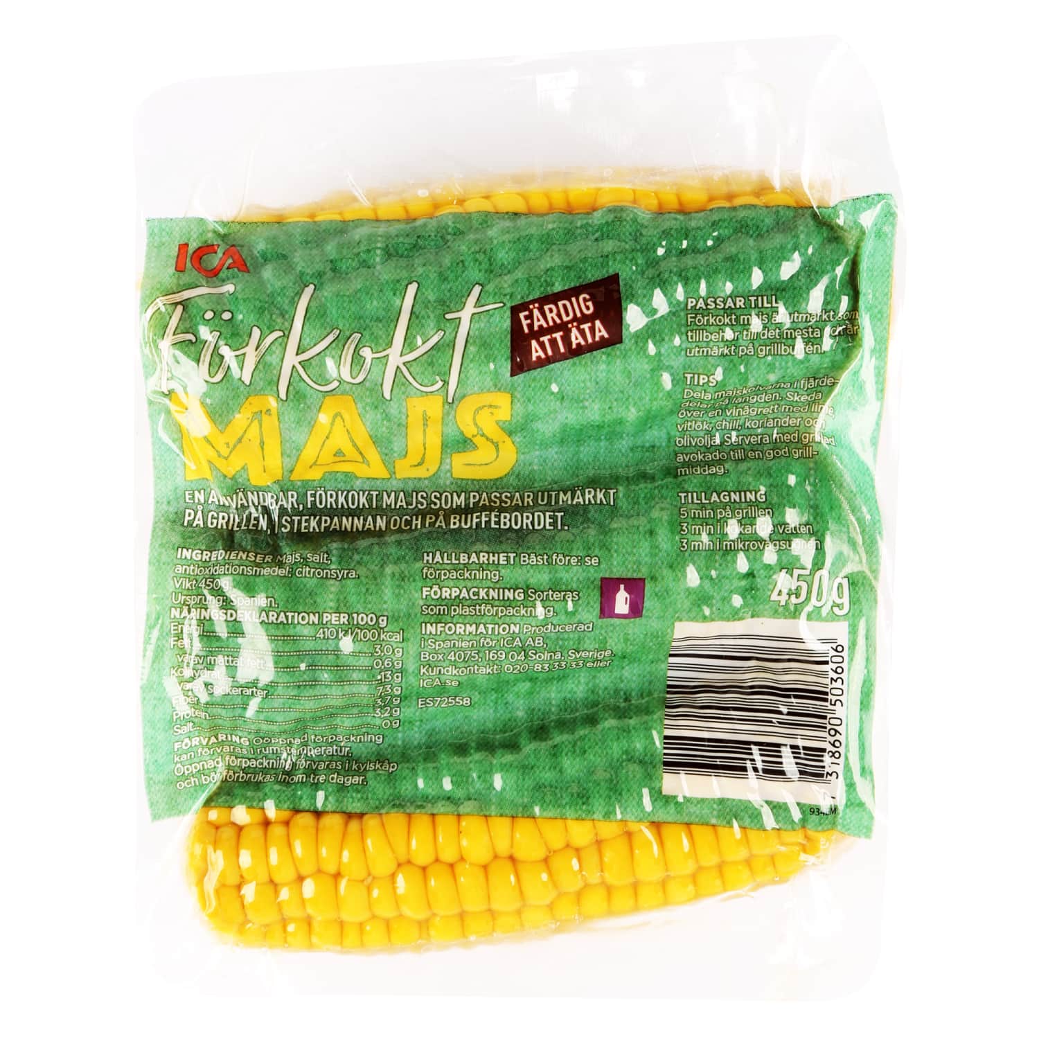 Virtos kukurūzų burbuolės, 450 g, ICA