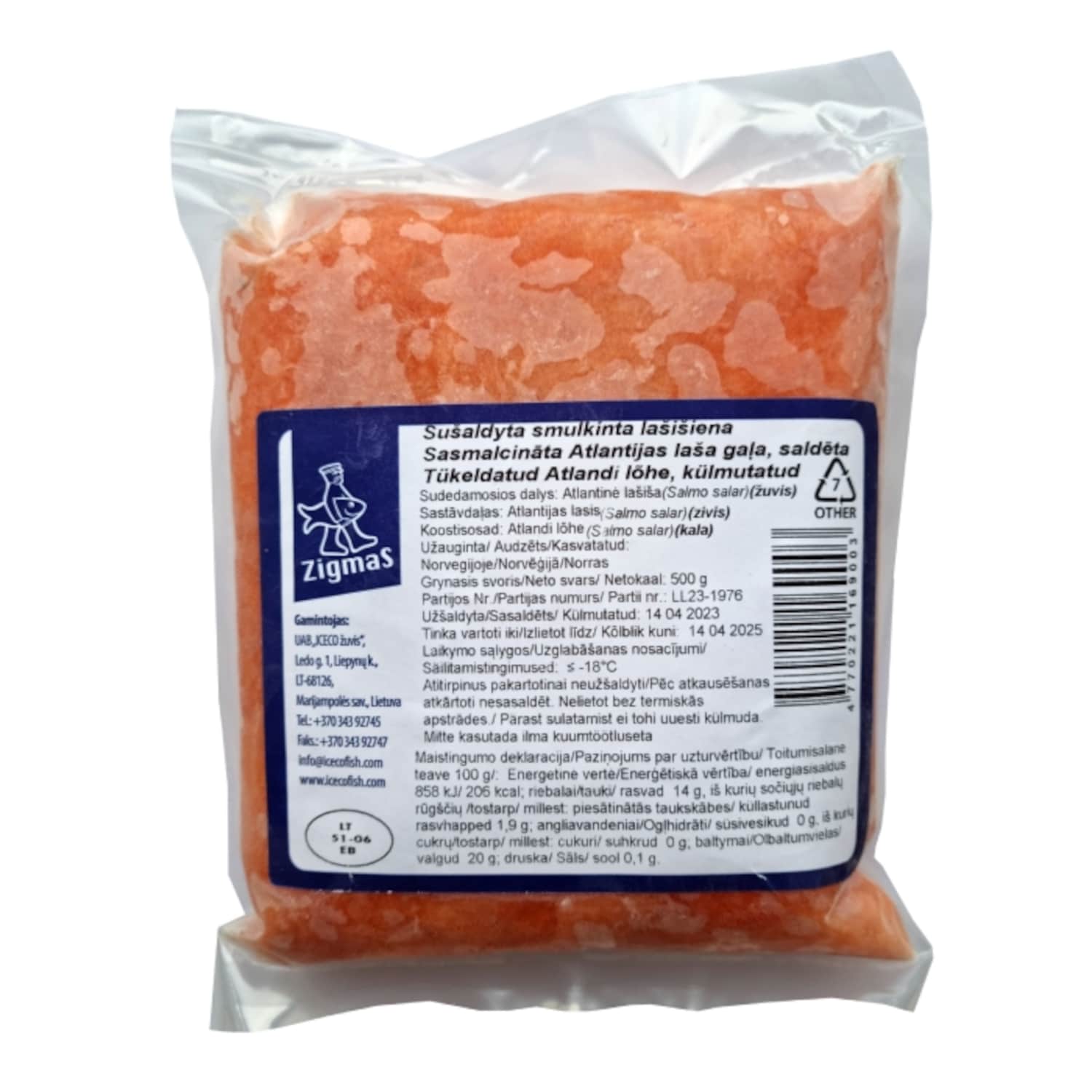 Laša gaļa Zigmas sasmalcināta saldēta 500g