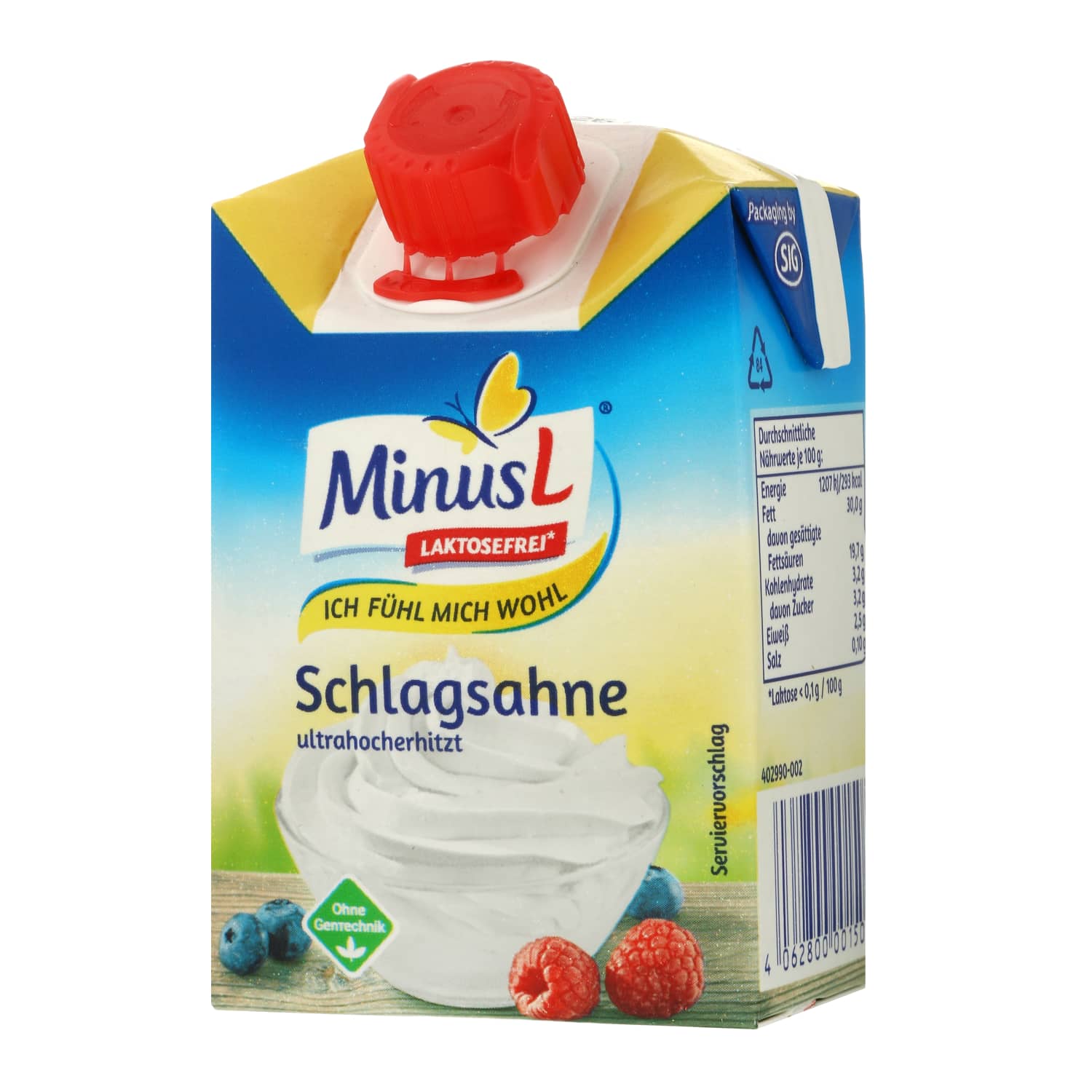 Grietinėlė be laktozės MINUS L UHT, 30%, 0,2l