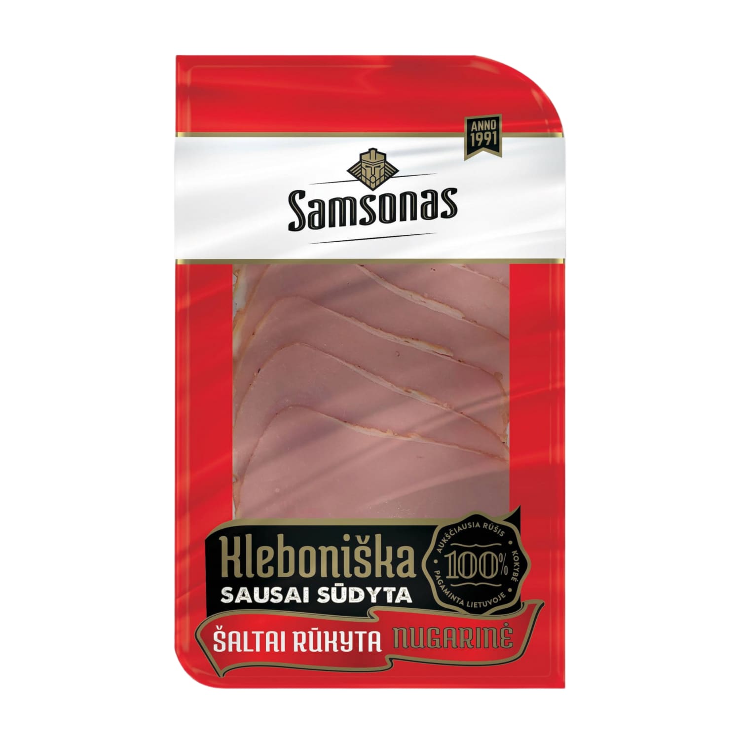 Šaltai rūkyta KLEBONIŠKA  nugarinė, a.r.,80 g