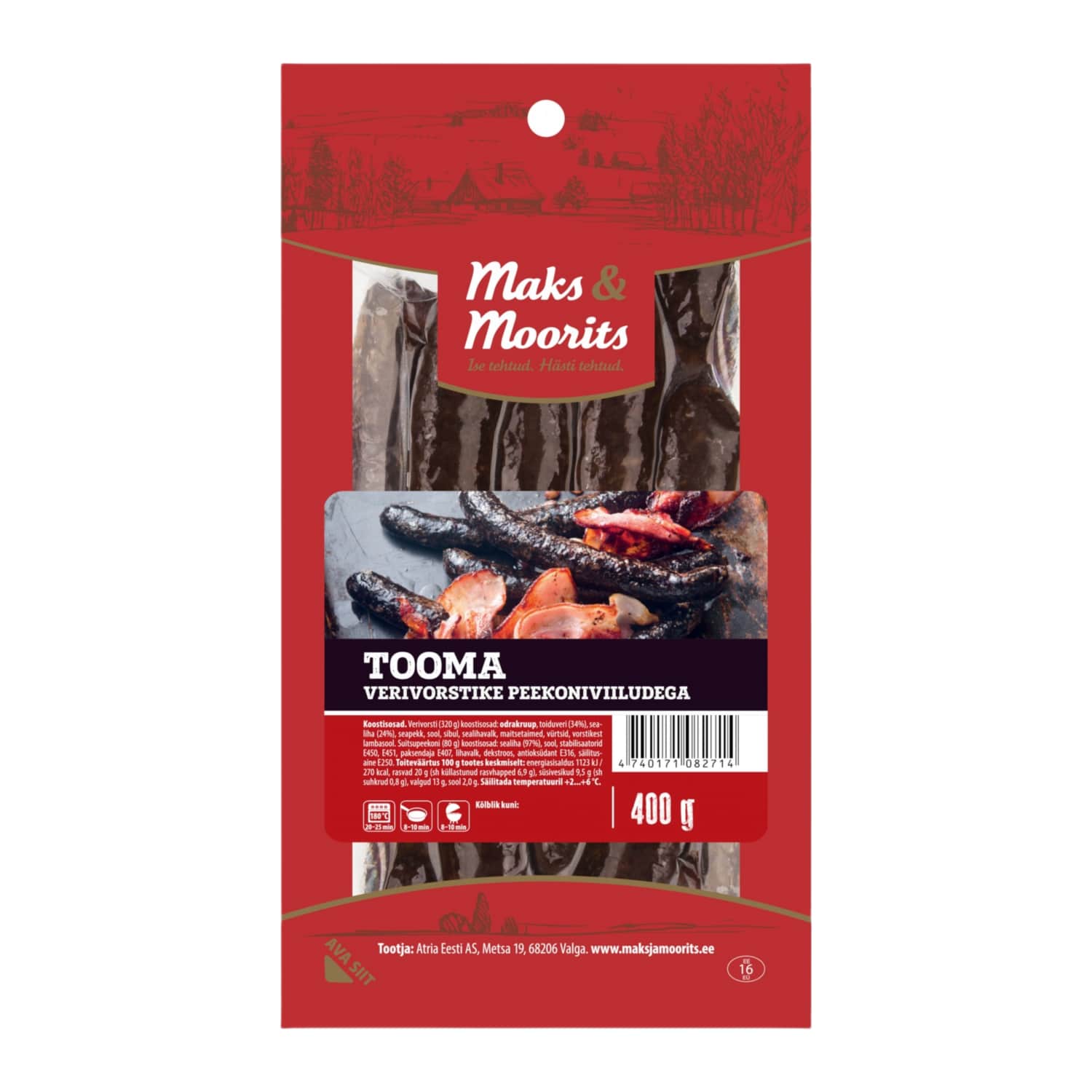 Verivorstikesed peekoniviil. Tooma M&M 400g