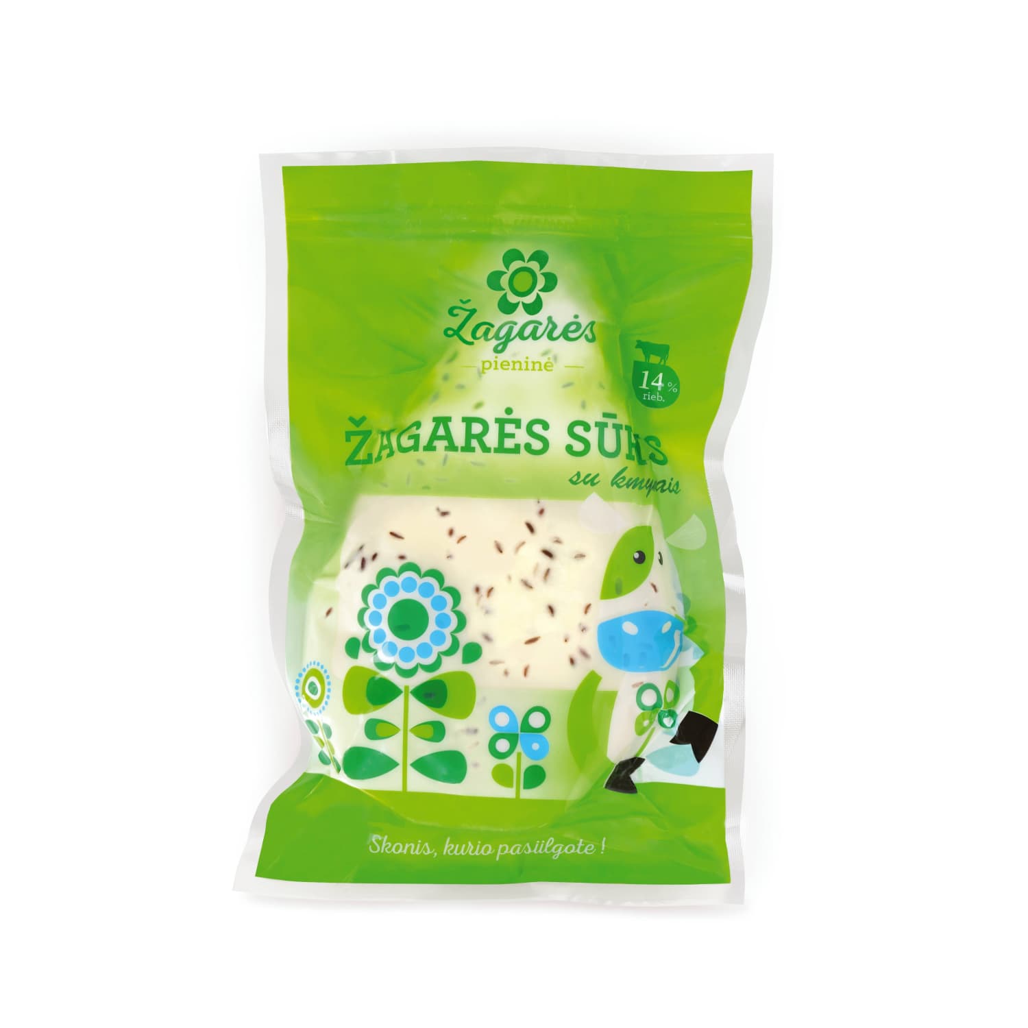 Varškės sūris su kmynais ŽAGARĖS, 14%, 1 kg