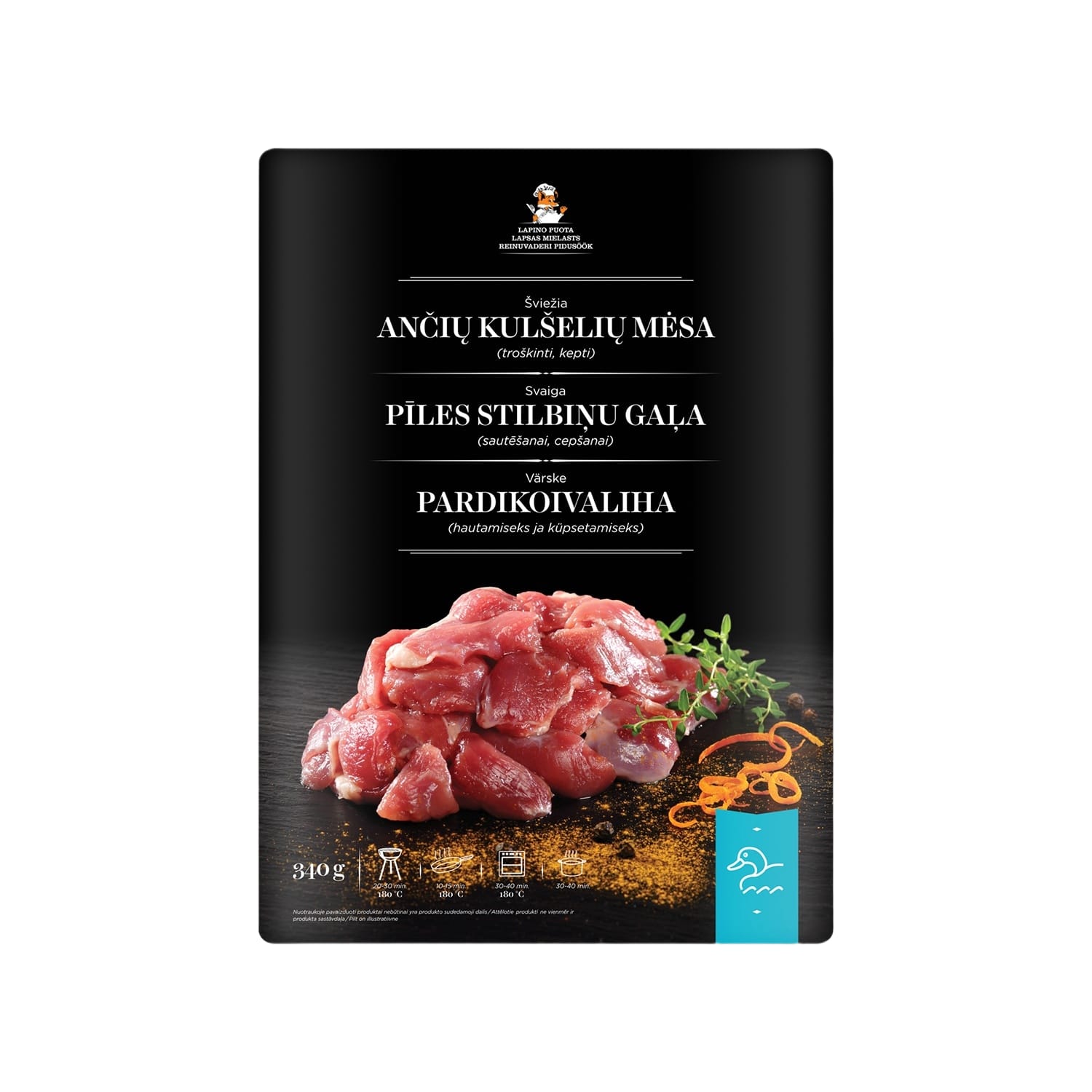 Šviežia ančių kulšelių mėsa LAPINO PUOTA,340g