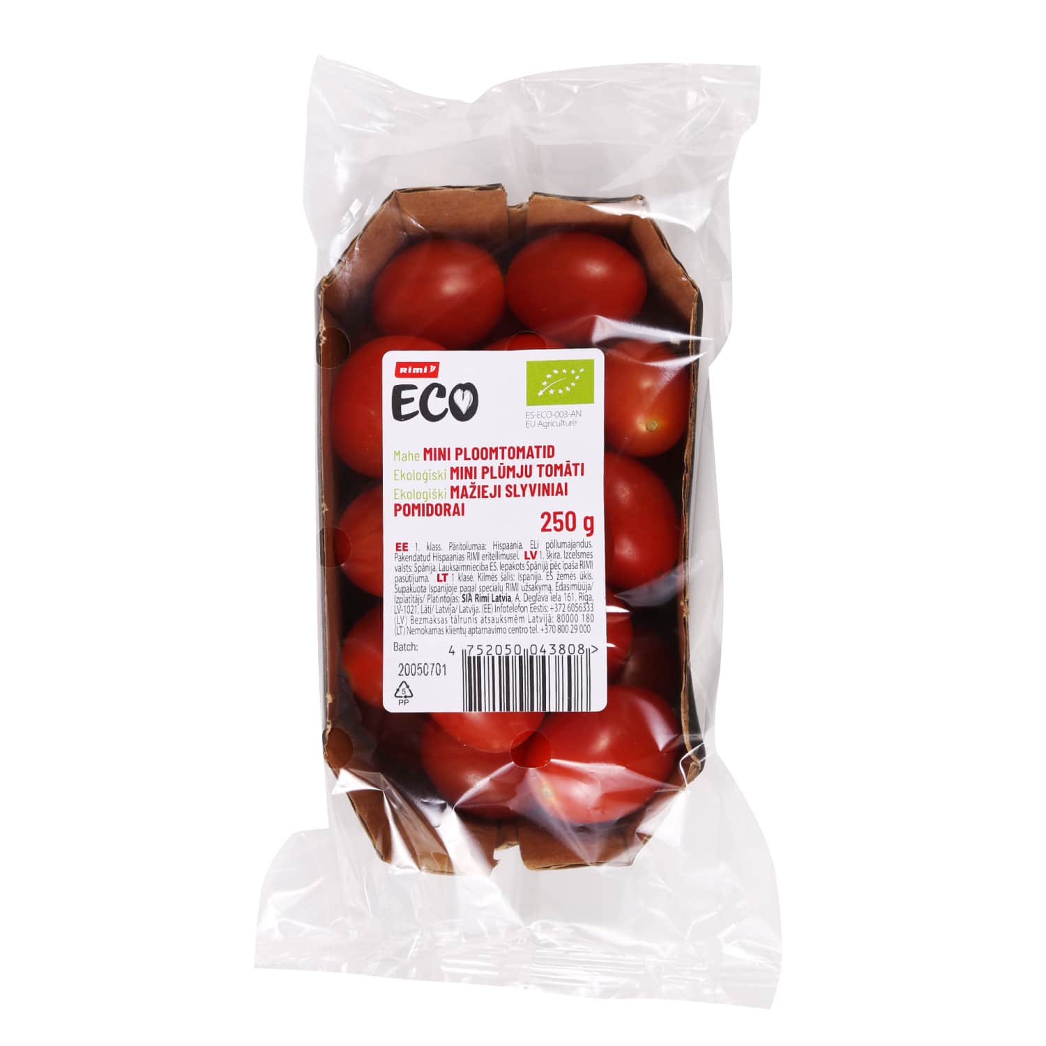 Mažieji slyviniai pomidorai RIMI ECO 250 g