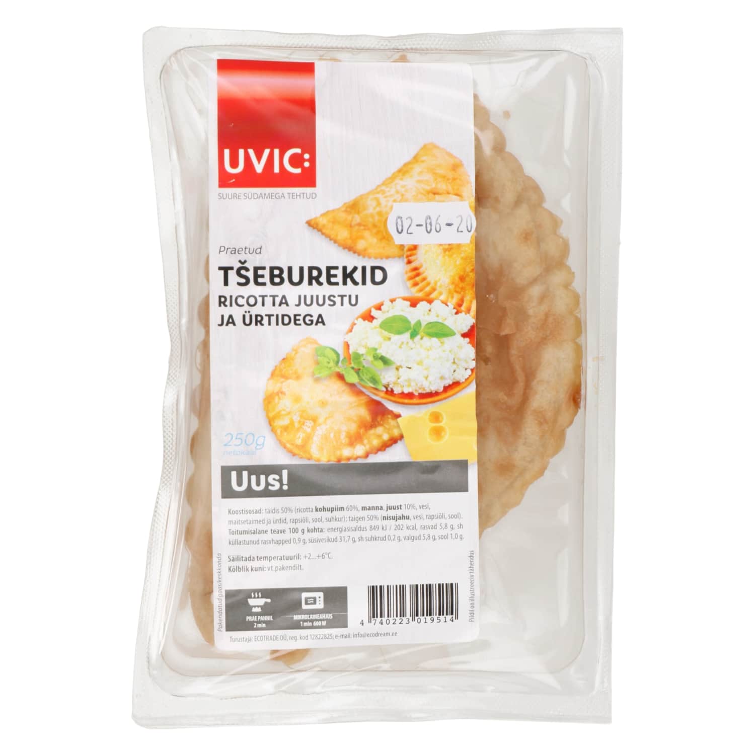 Praetud tšeburekid ricotta ja ürtidega 250g