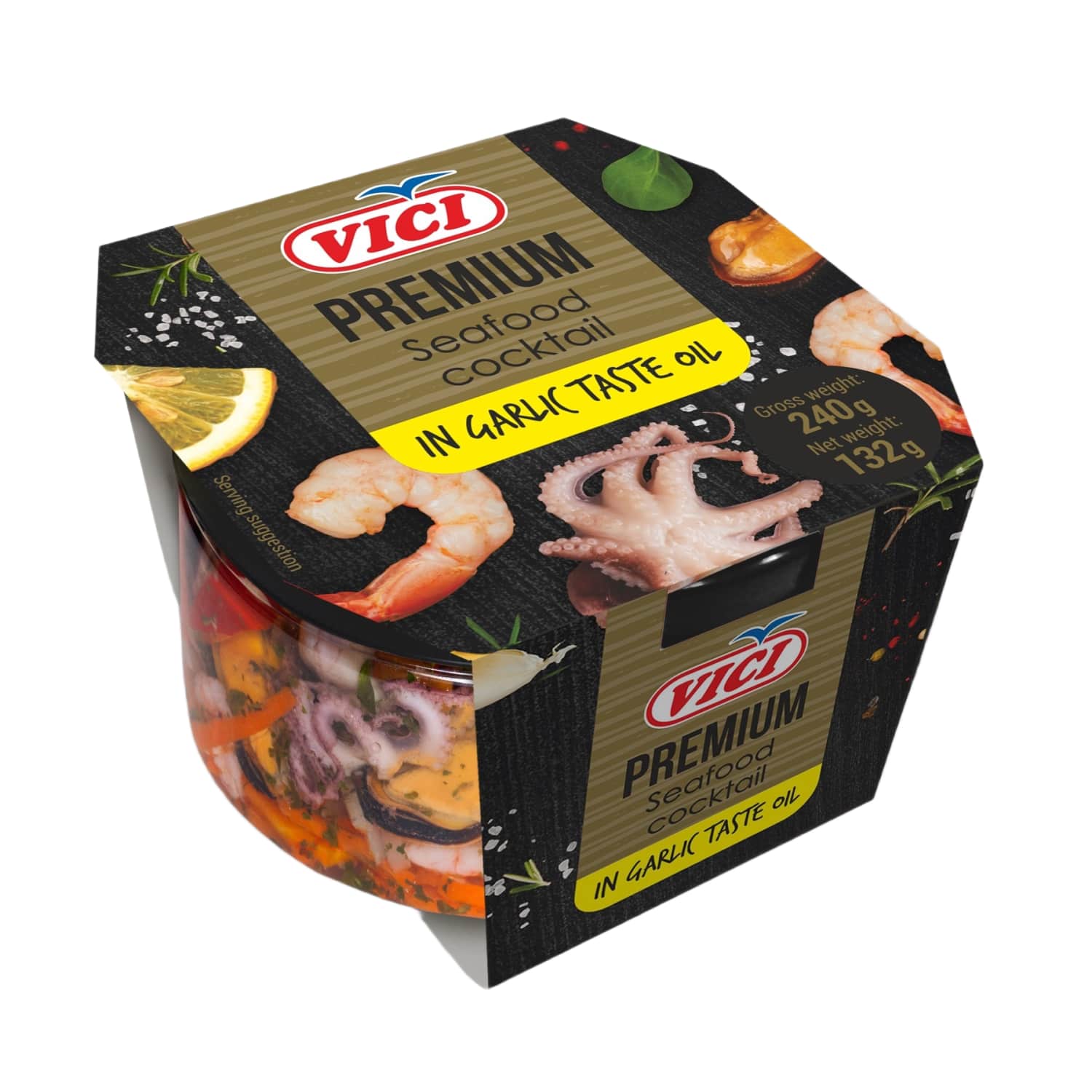 Jūrų gėrybių kokteilis česnak.aliej.VIČI,240g