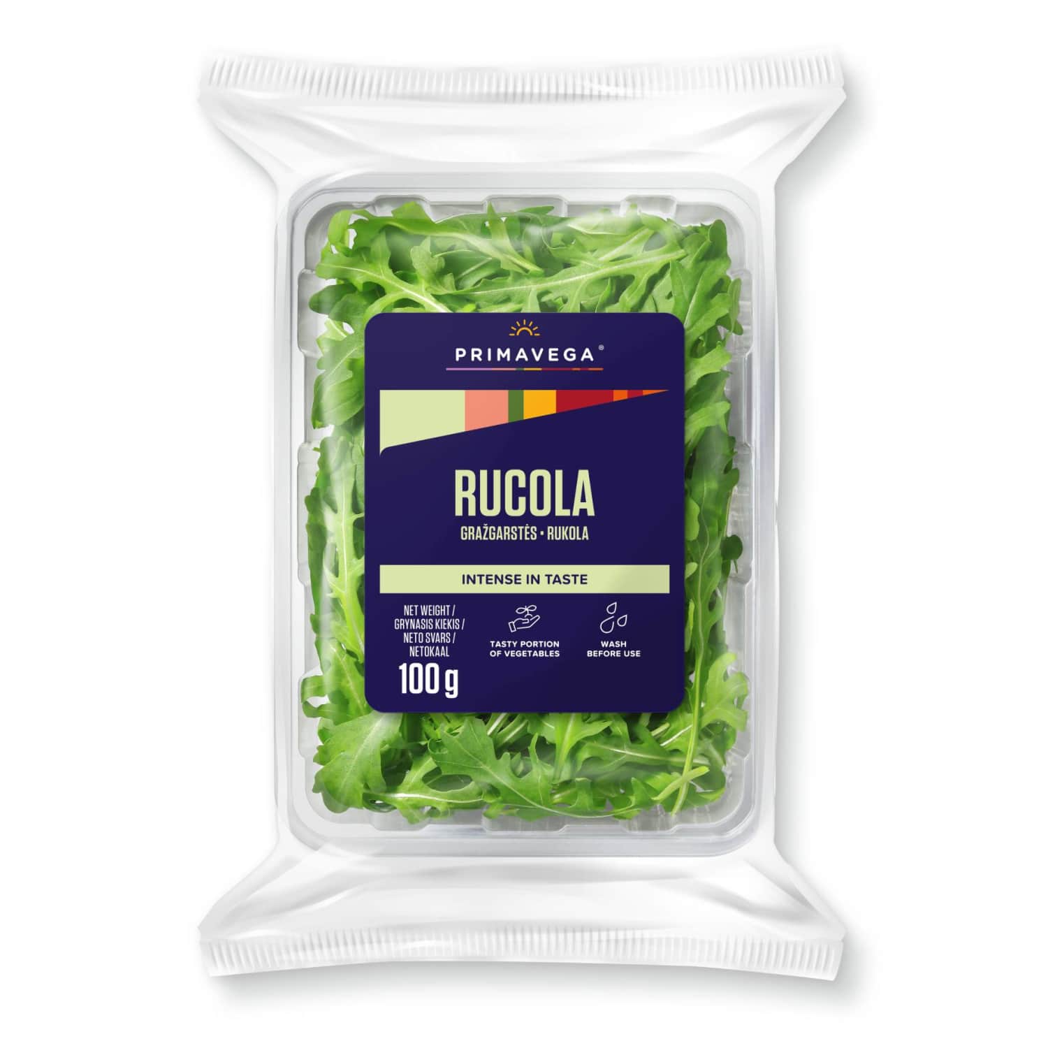 Rukola fasuota indeliuose PRIMAVEGA, 100 g