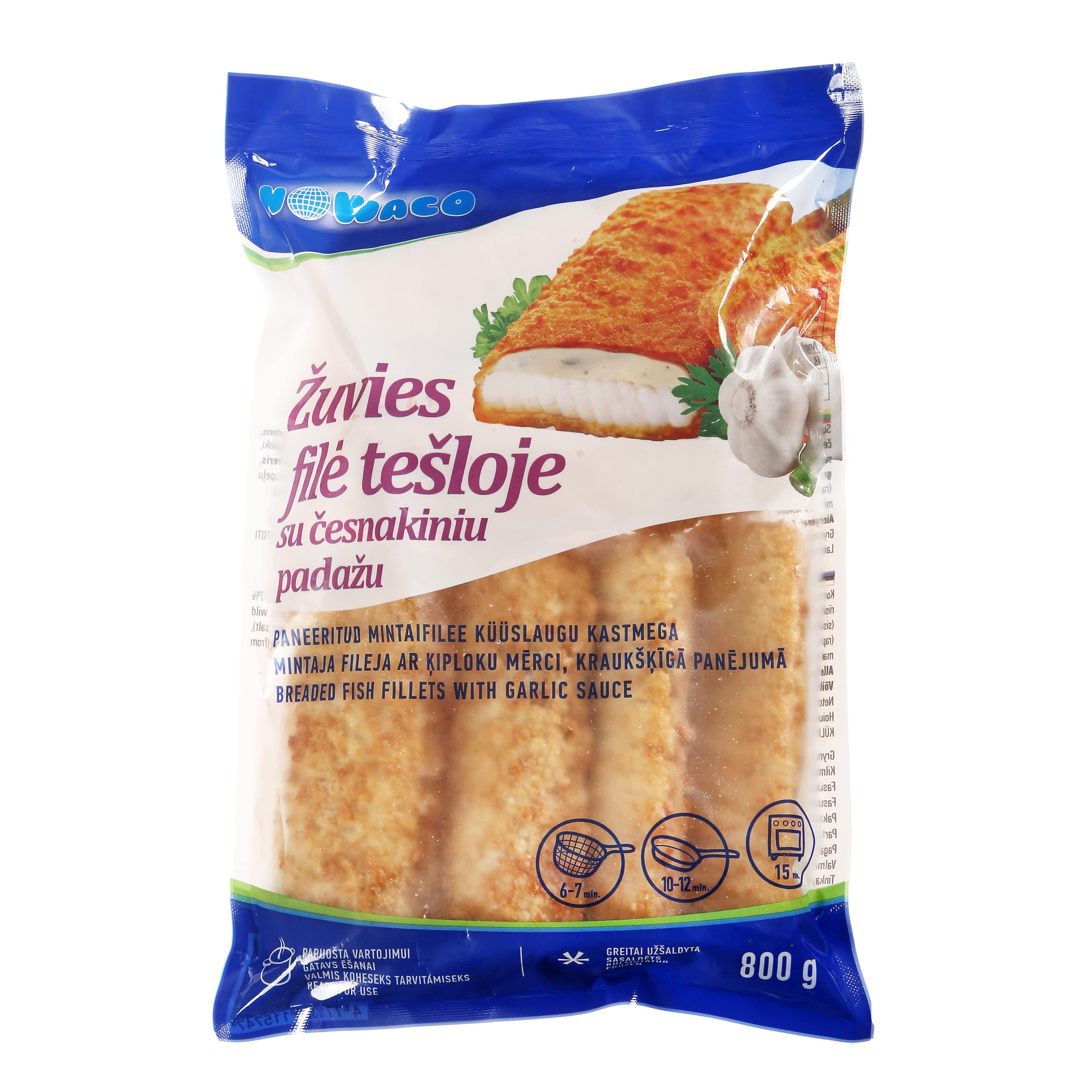 Žuvies filė su česn. padažu NOWACO, 44%, 800g