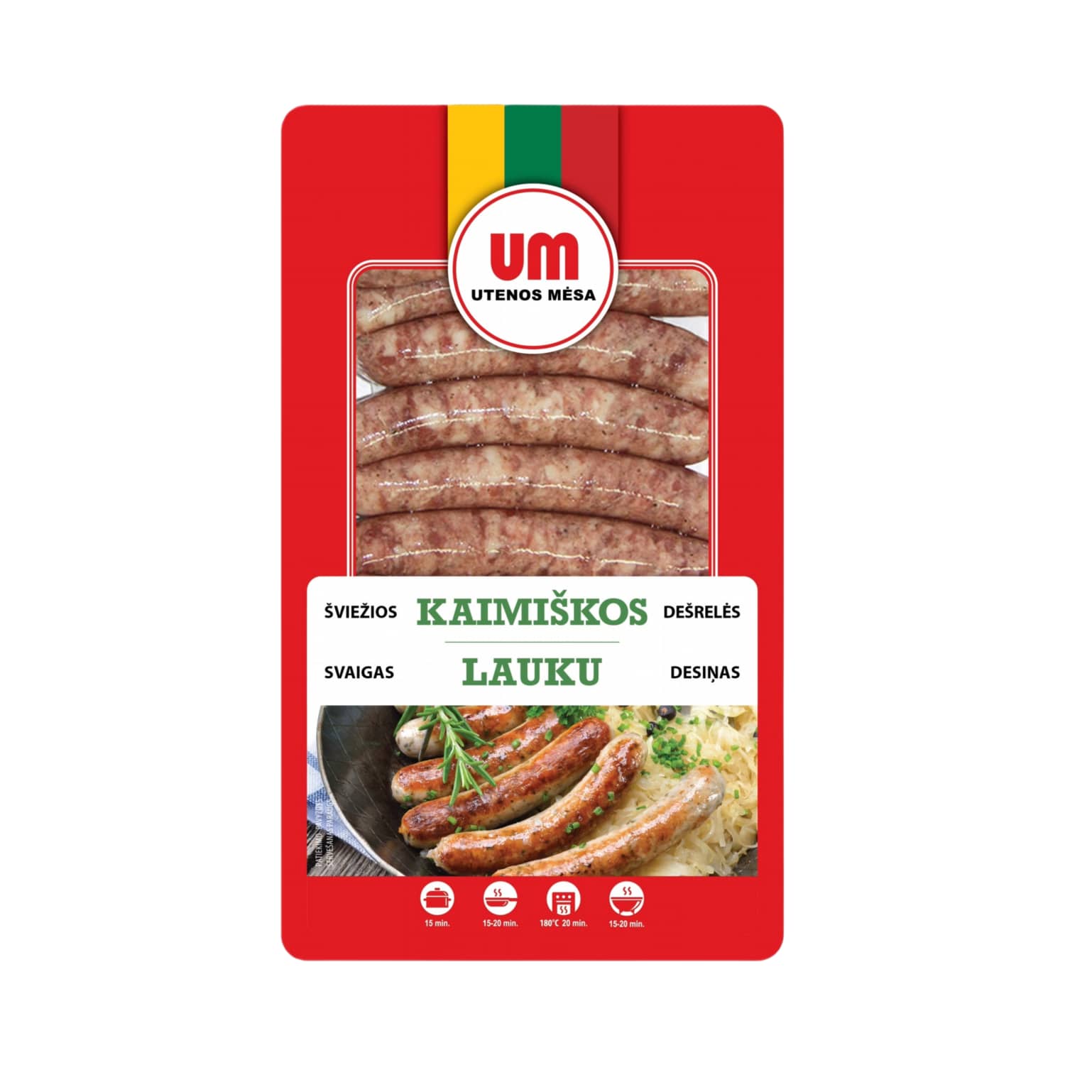 Atšaldytos šviežios kaimiškos dešrelės, 500 g