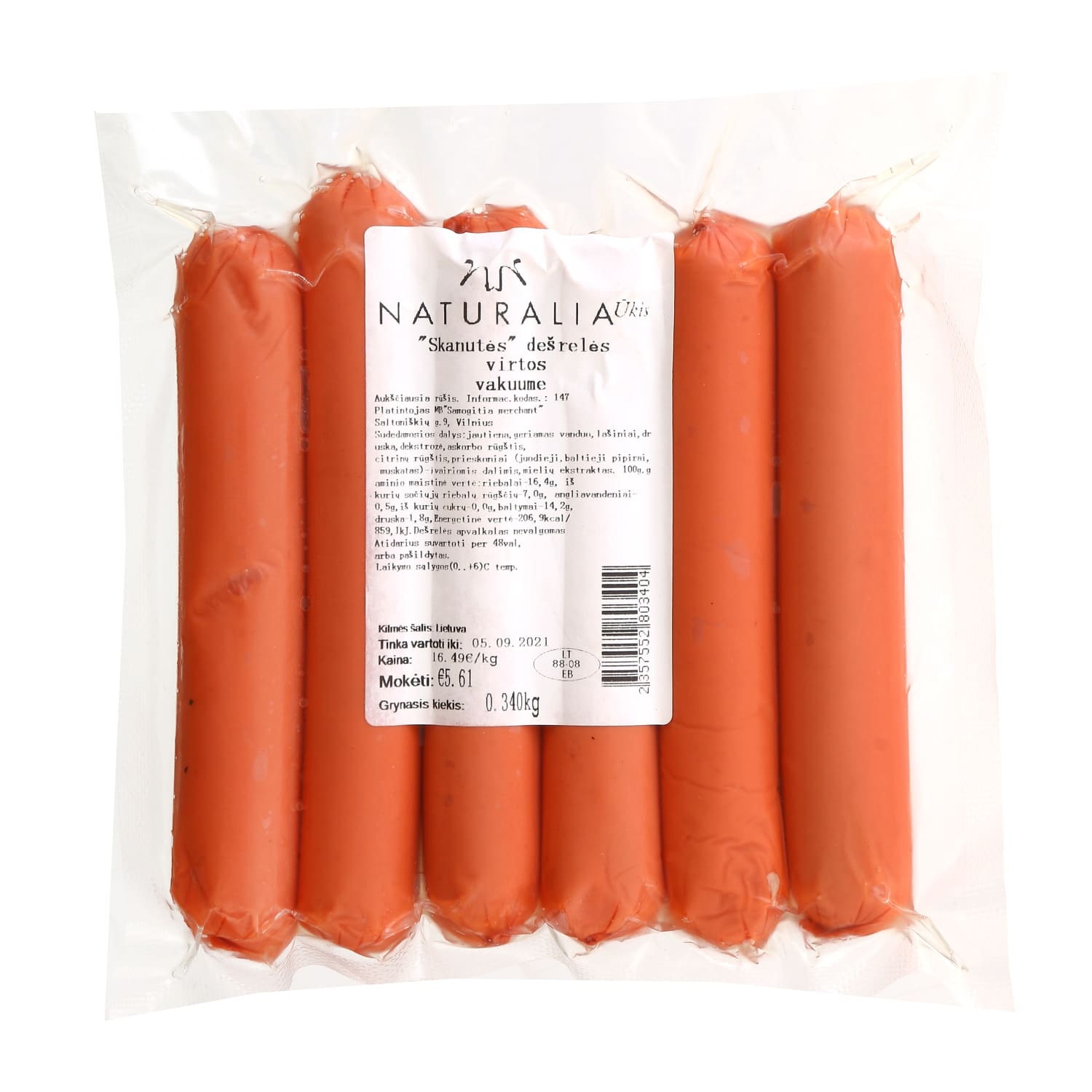 Virtos SKANUTĖS dešrelės NATURALIA ŪKIS, 1 kg