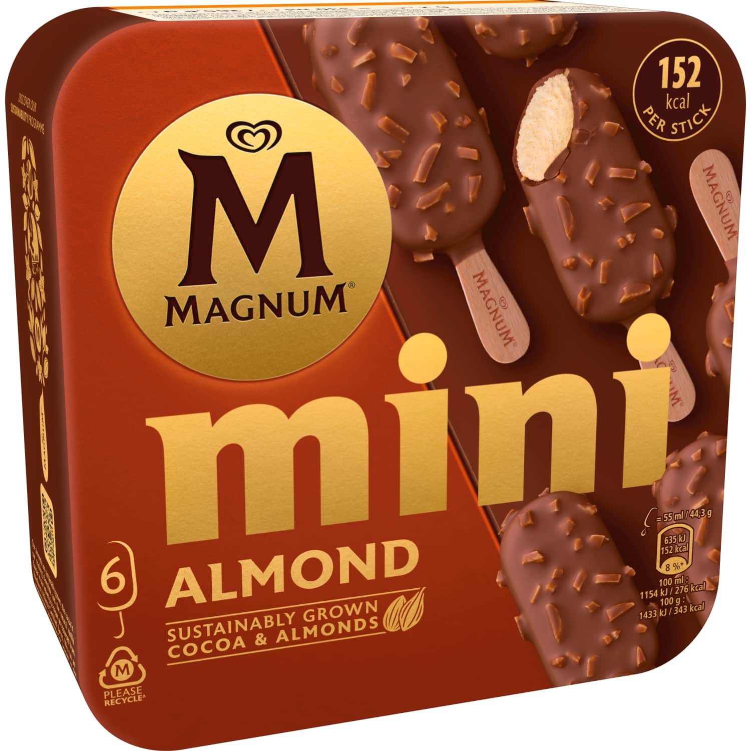 Saldējums Magnum ar vaniļas garšu 6x55ml/276g