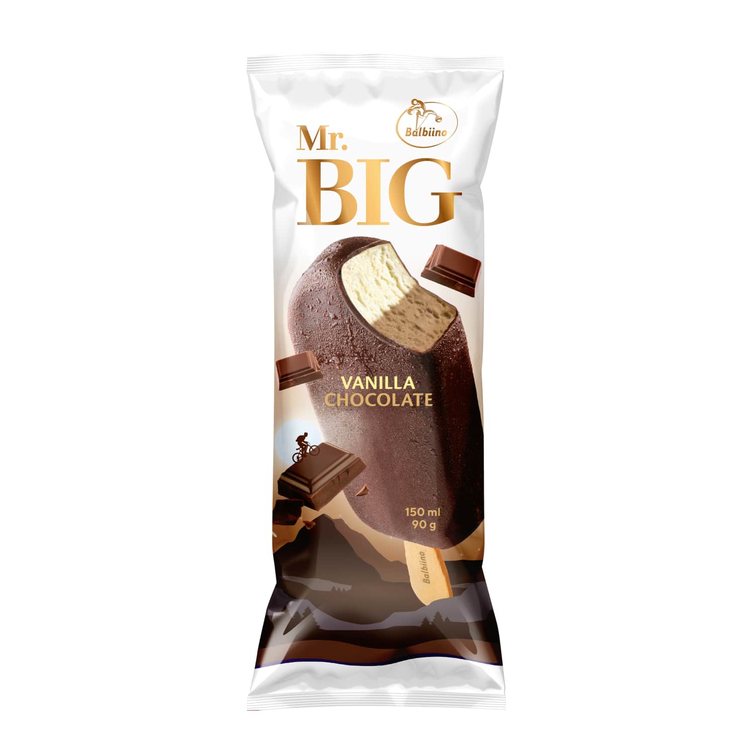 Vaniļas, šok. kr. saldējums glazūrā 150ml/90g