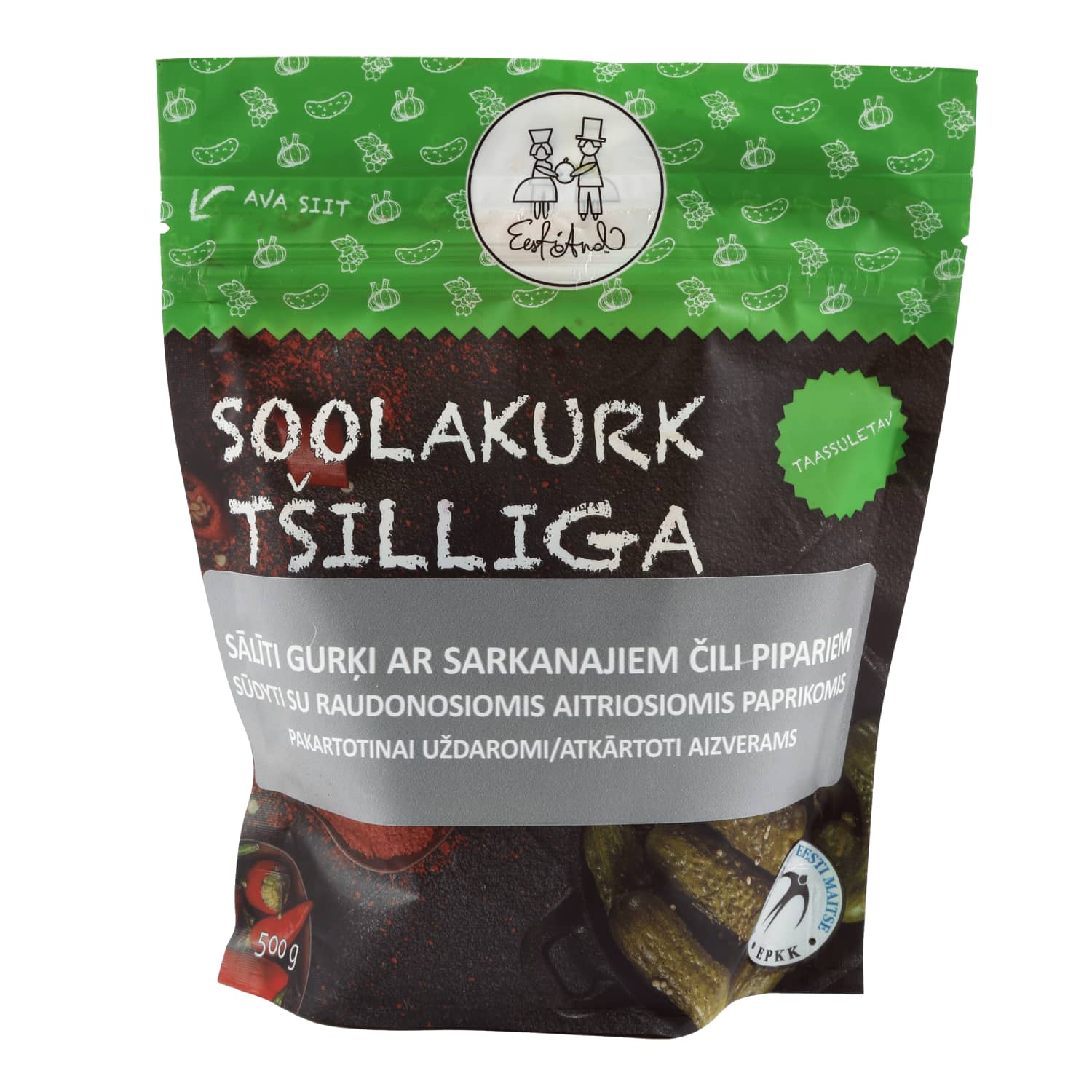 Sālīti gurķi ar sarkano čilli 300 g