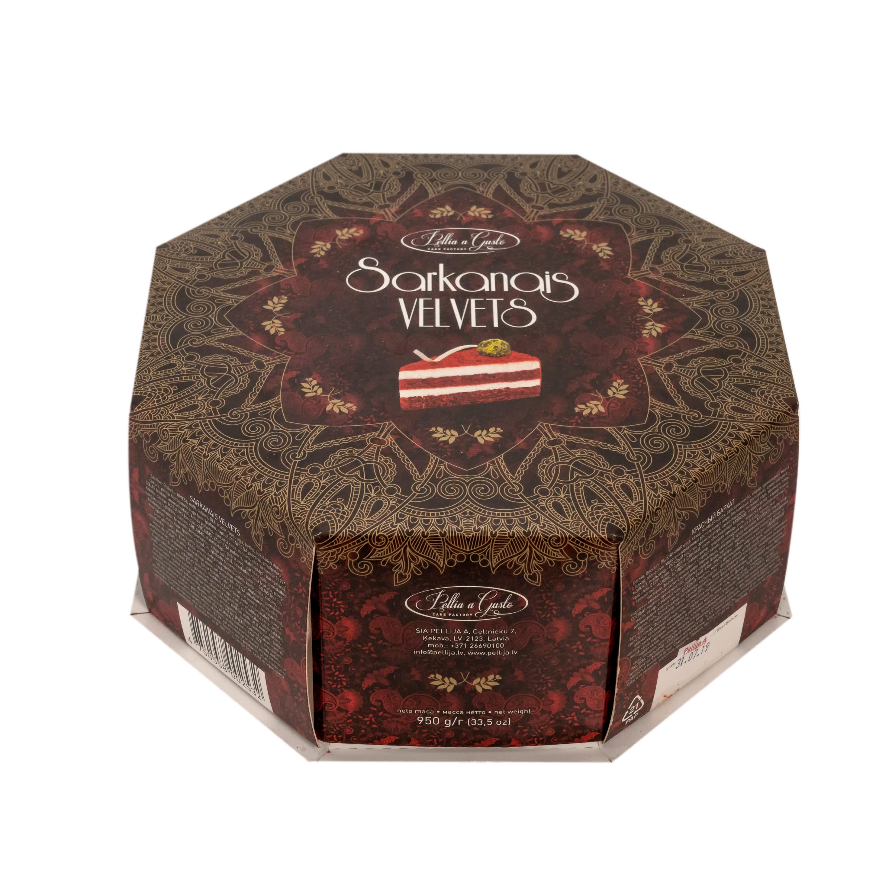 Torte Pellia a Gusto Sarkanais velvets 950g