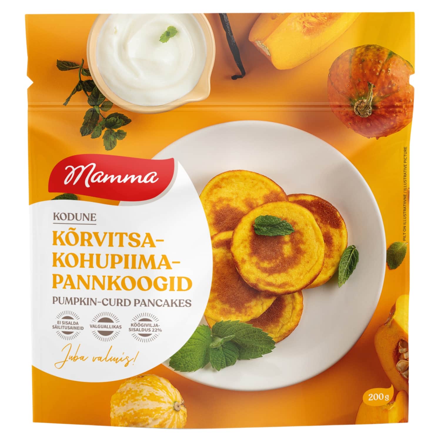 Kõrvitsa-kohupiimapannkoogid 200g