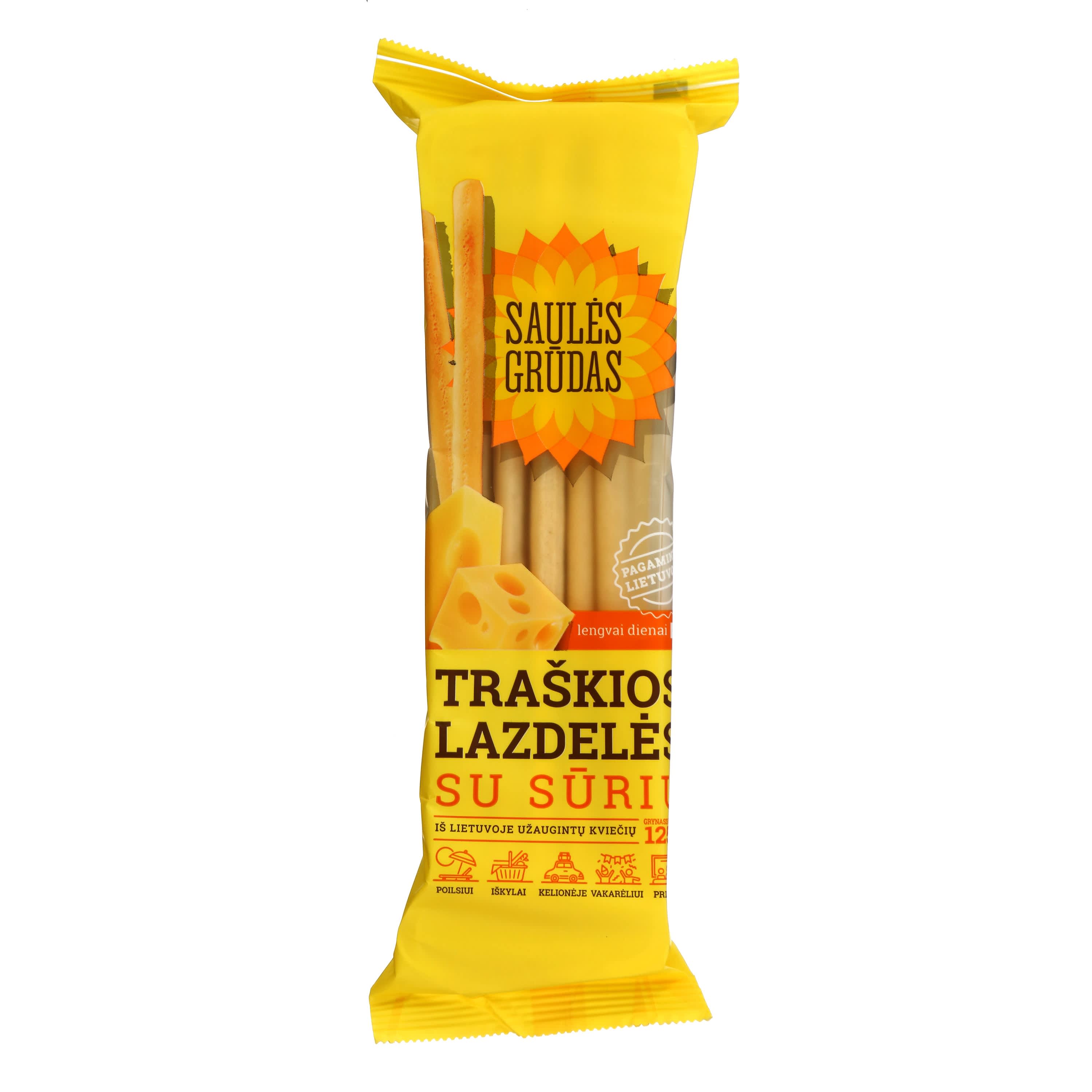 Traškios lazdelės su sūr. SAULĖS GRŪDAS, 125g