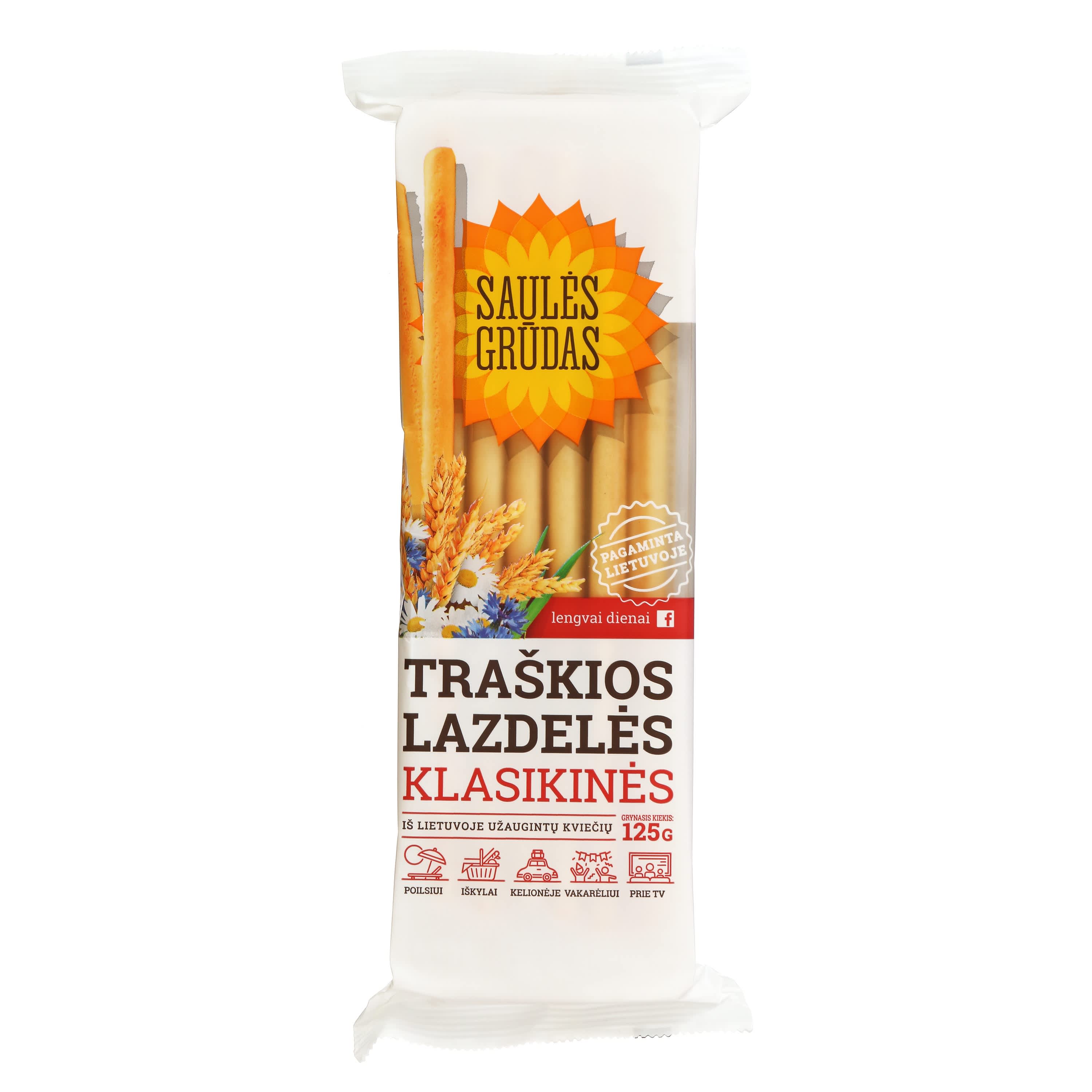 Klasik. traškios lazdelės SAULĖS GRŪDAS, 125g