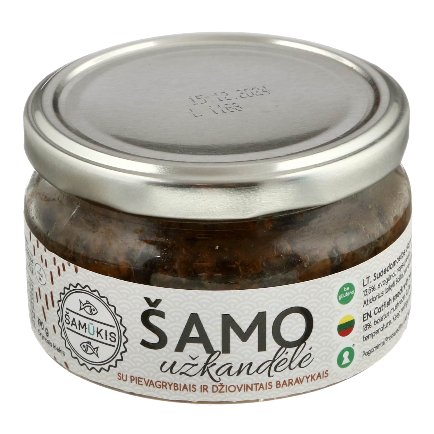 Šamo užkandėlė su piev., barav. ŠAMŪKIS, 190g